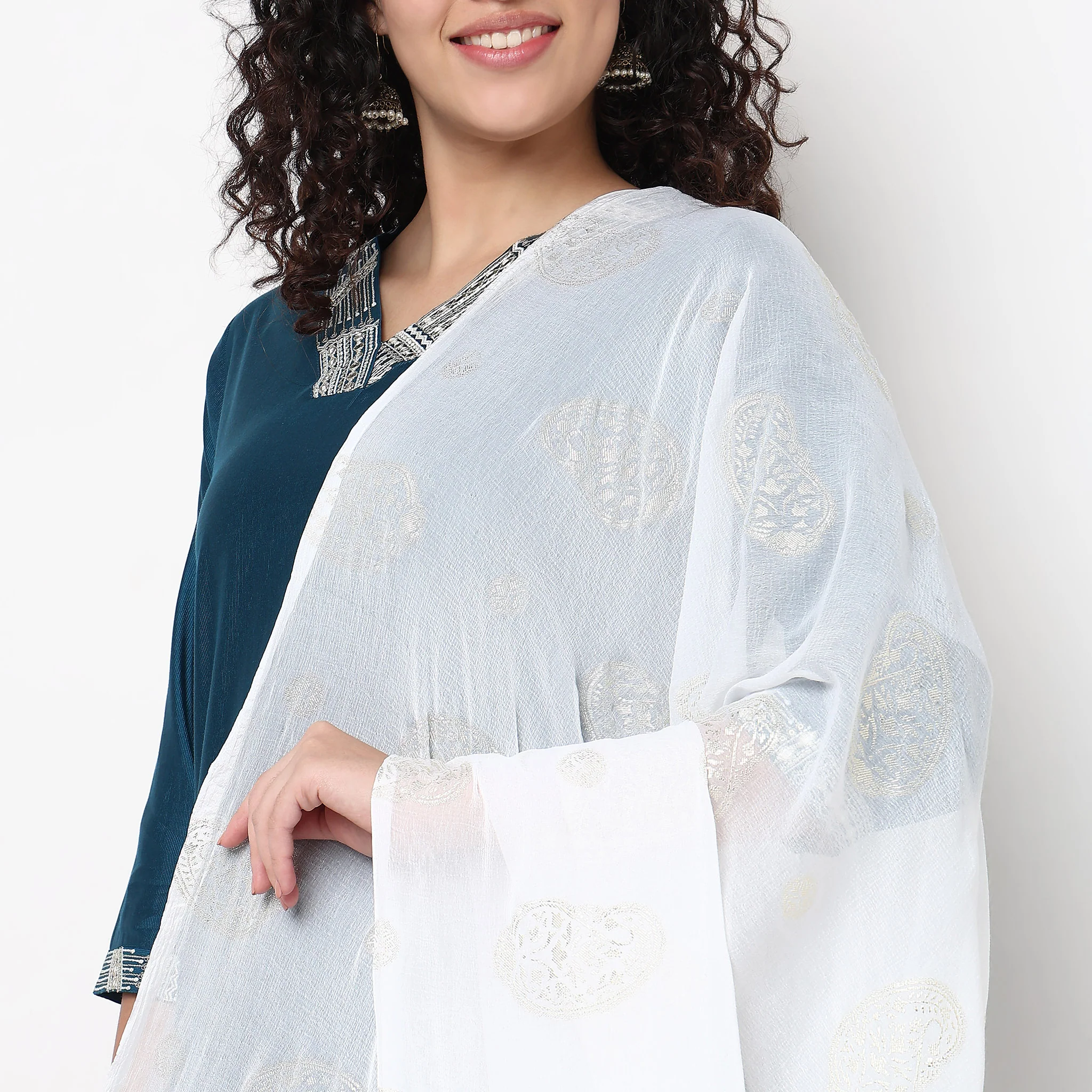Foil Printed Chiffon Dupatta - Image 9