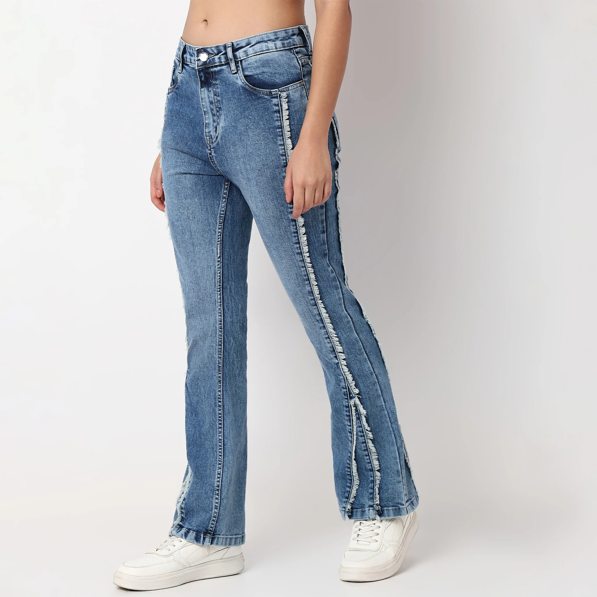 Frilled Highwaist Bootcut Jeans - Image 5