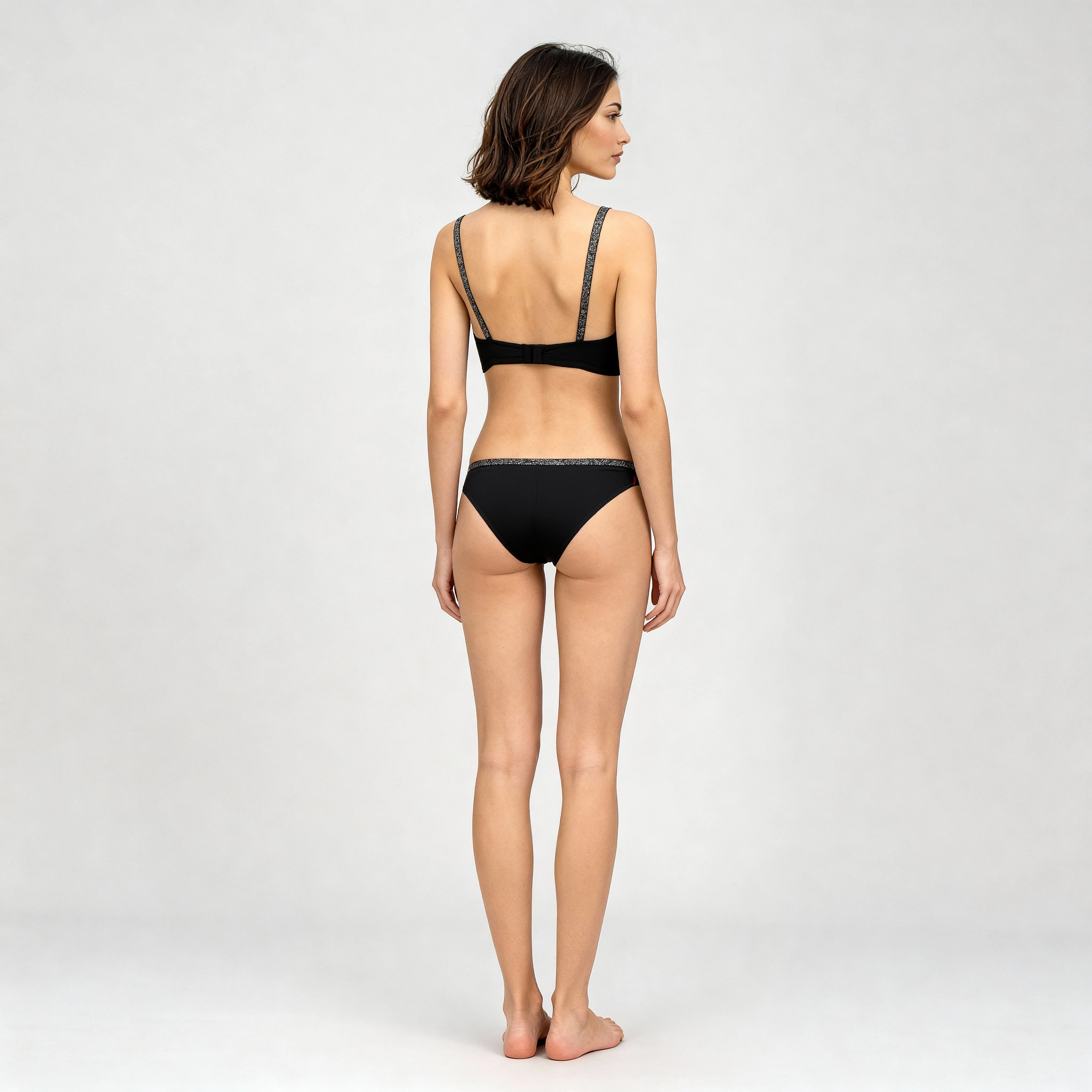 Full Coverage Padded With Shiny Strap Bra - Image 5