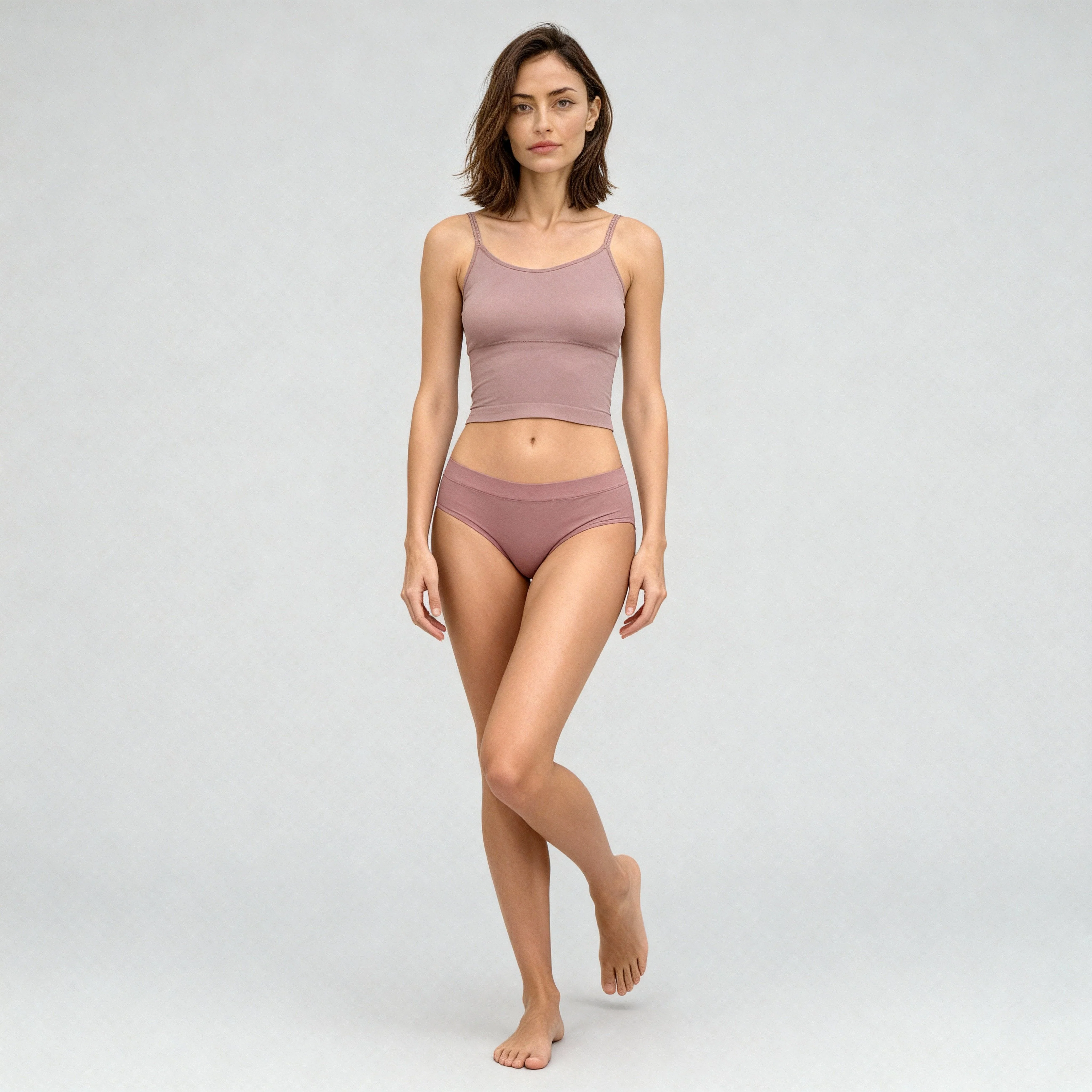 Full Coverage Seamless Ribbed Cami With Pads Bra - Image 3
