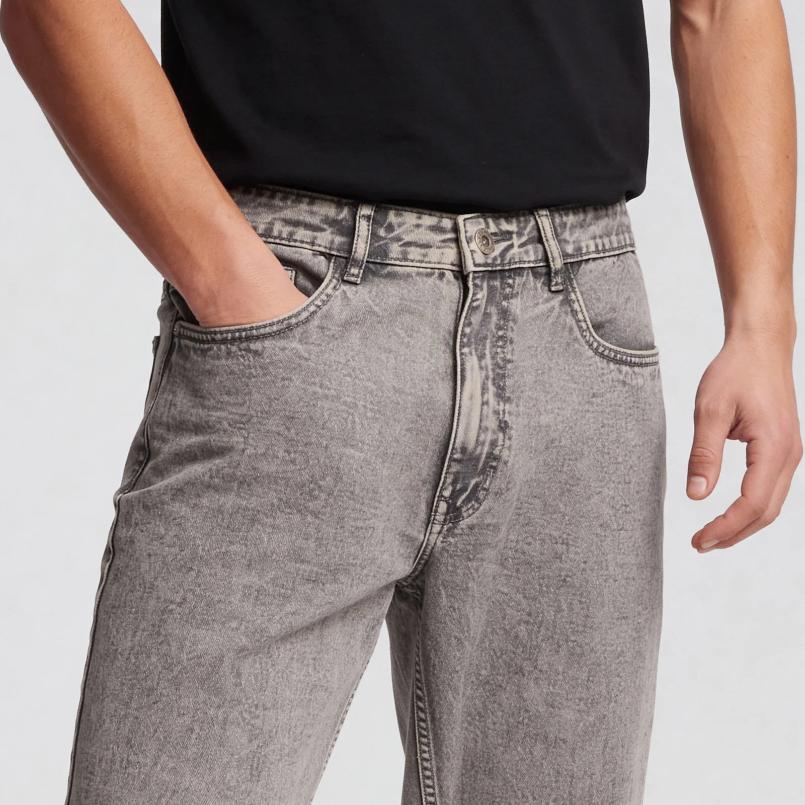 Full Length Stone Washed Jeans - Image 4