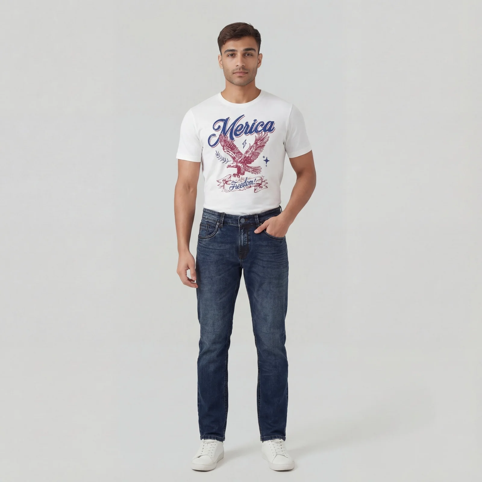 Full Length Woven Relaxed Fit Jeans