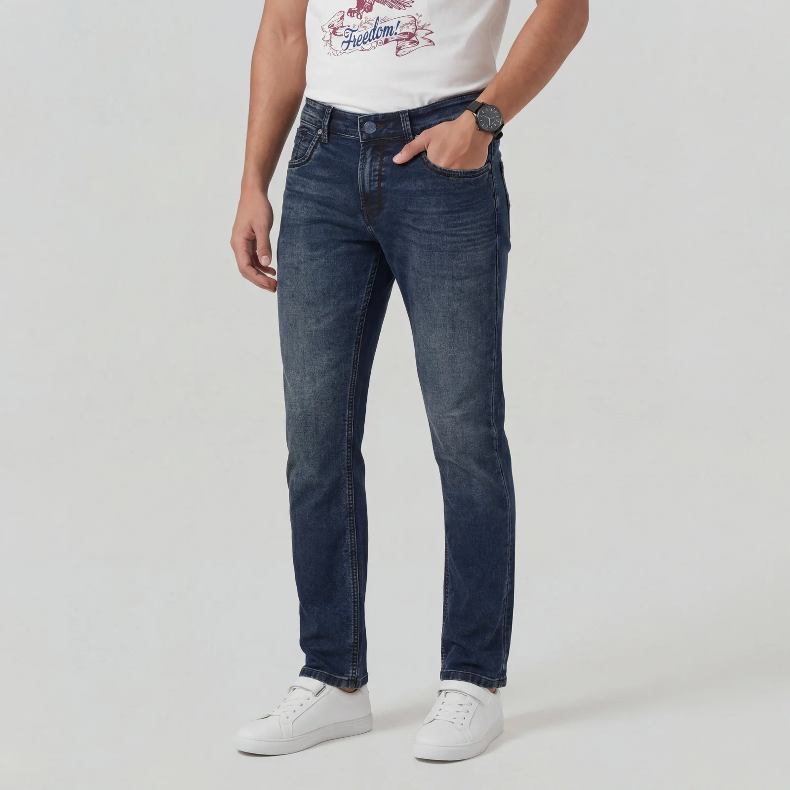 Full Length Woven Relaxed Fit Jeans - Image 5