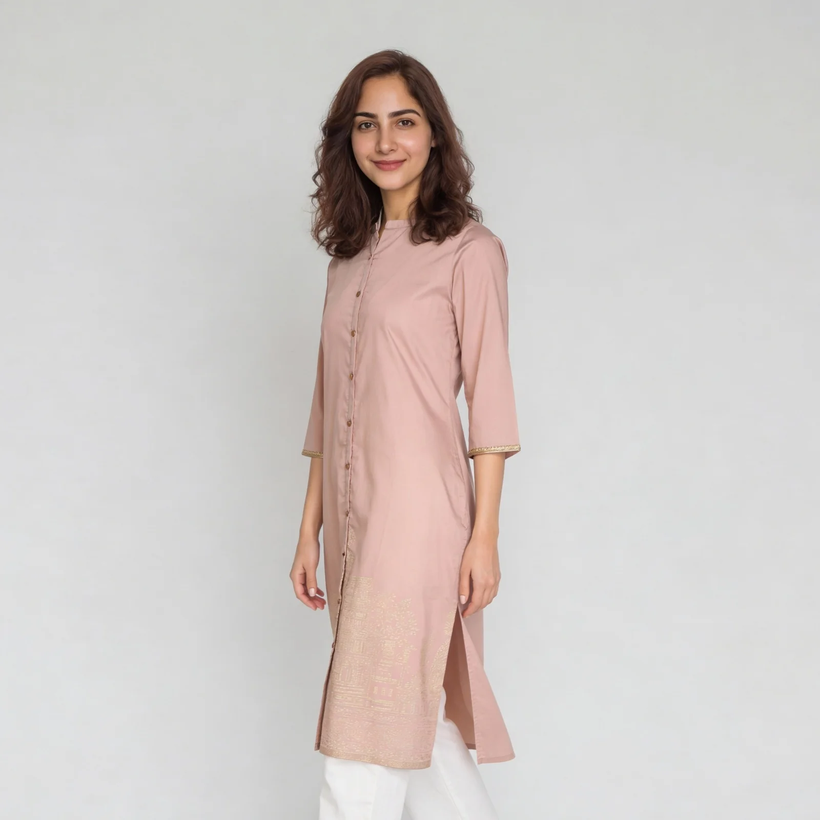 Full Placket Long Kurta - Image 5