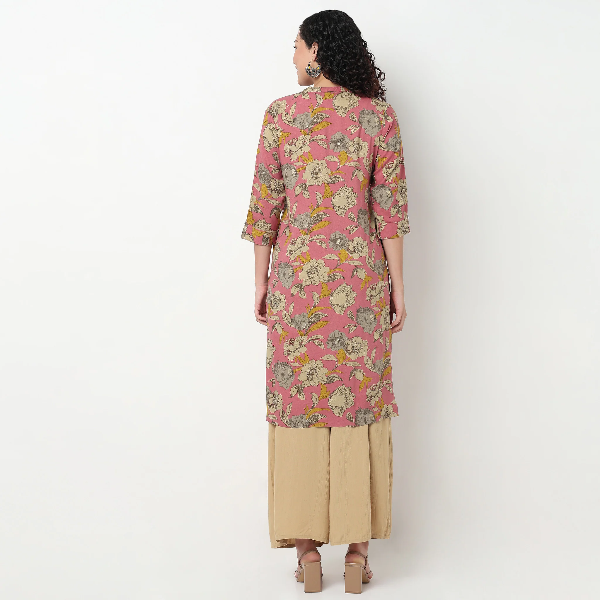 Printed Full Placket Long Kurta - Image 3