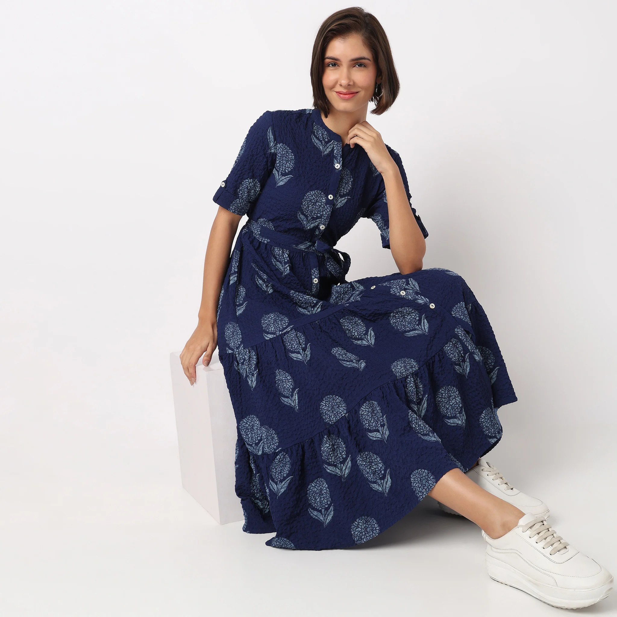 Full Placket Tiered Dress
