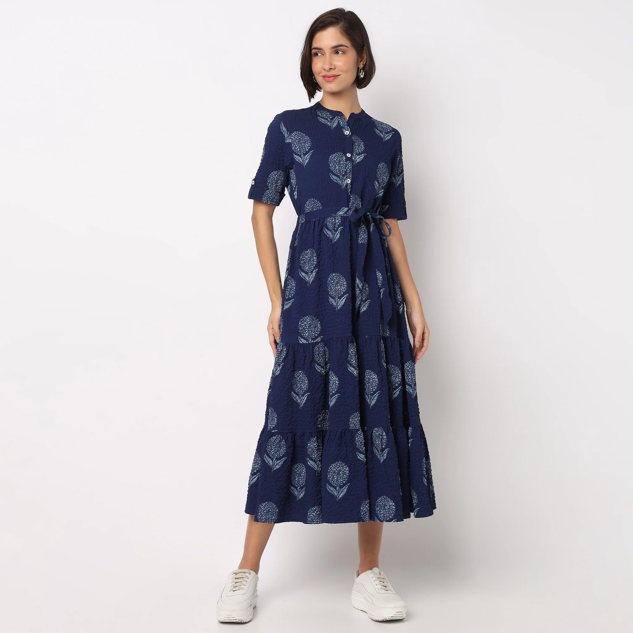 Full Placket Tiered Dress - Image 2