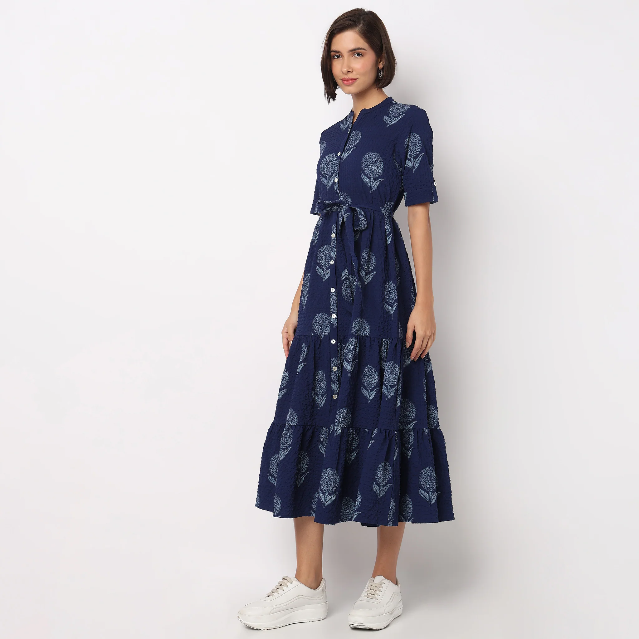 Full Placket Tiered Dress - Image 5