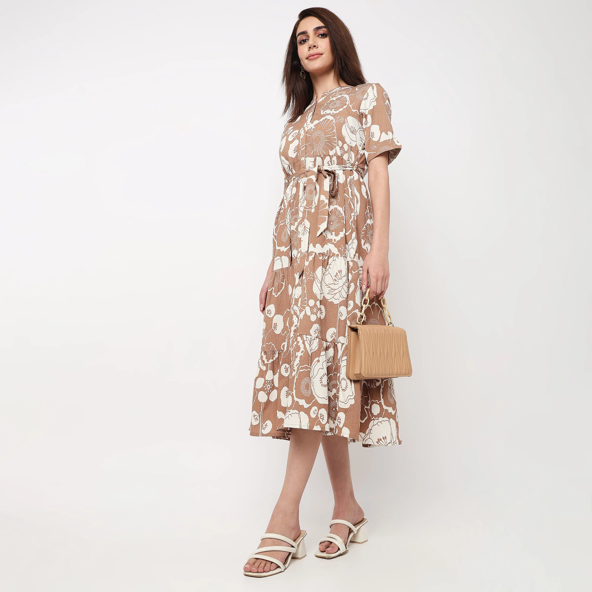 Full Placket Tiered Dress