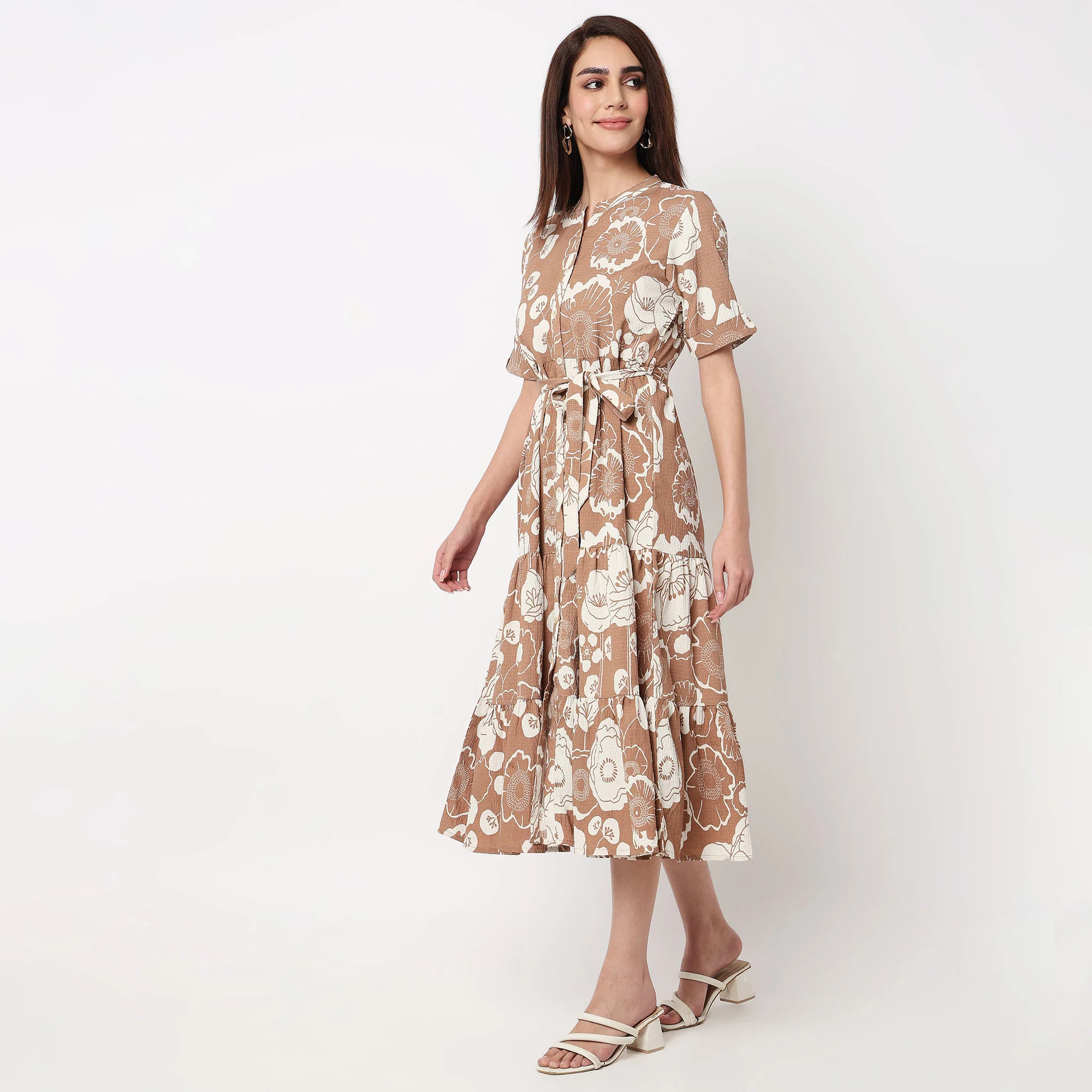 Full Placket Tiered Dress - Image 5