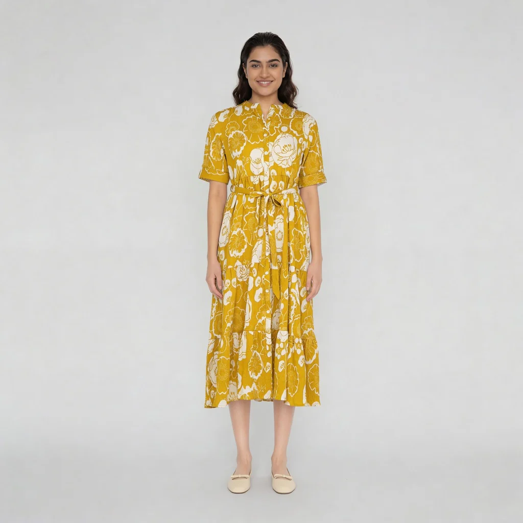 Full Placket Tiered Dress - Image 7
