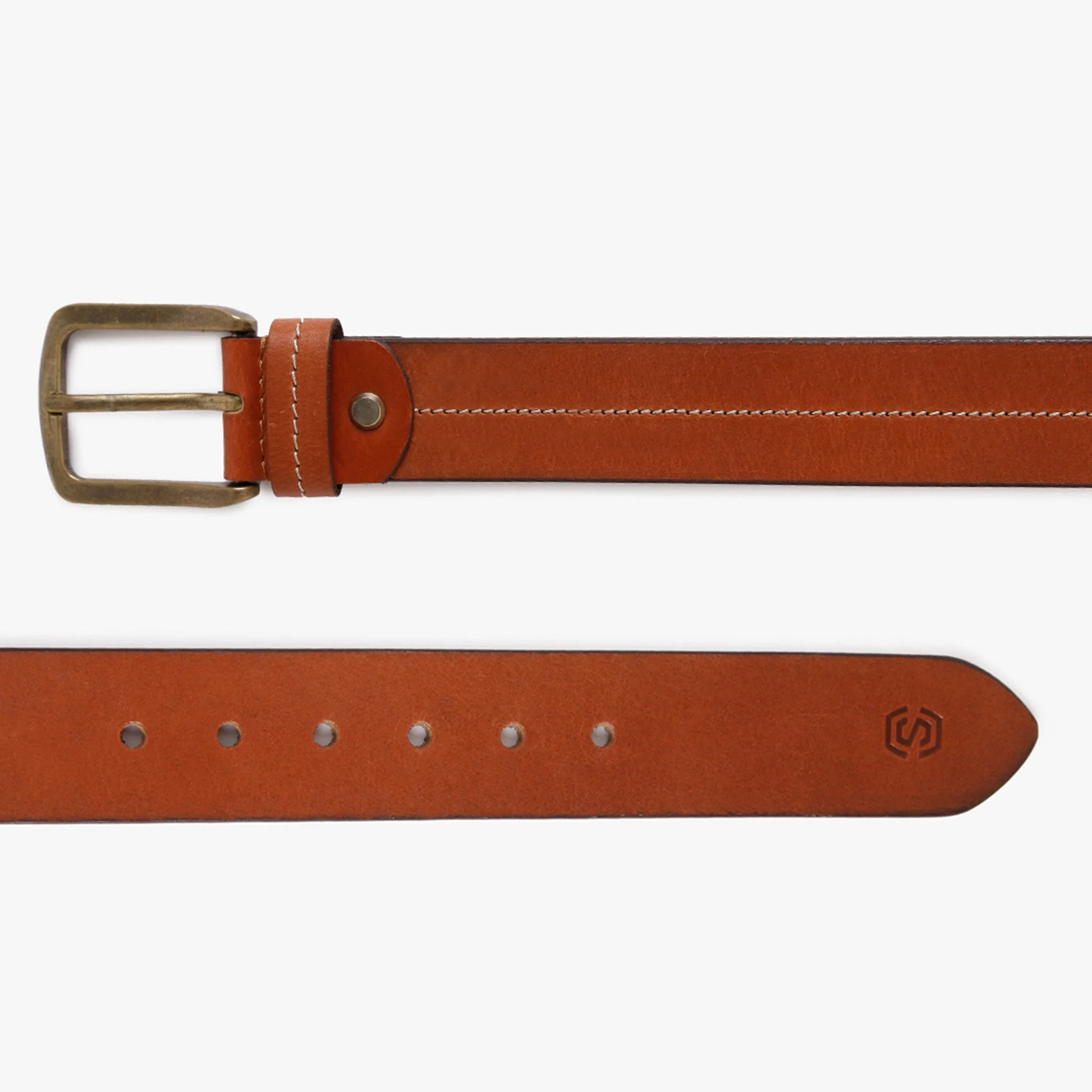 Men Genuine Leather Tan Belts - Image 2