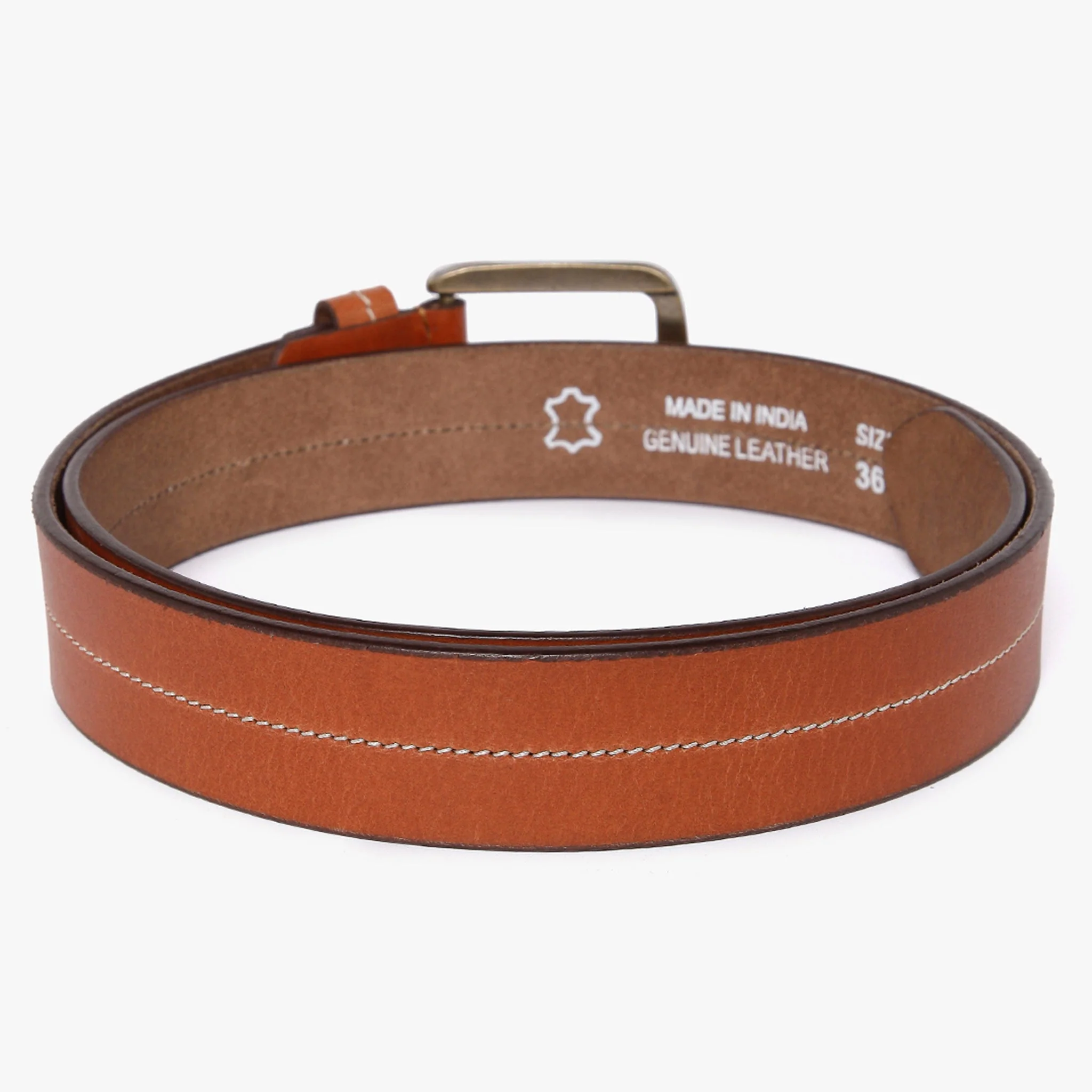 Men Genuine Leather Tan Belts - Image 3