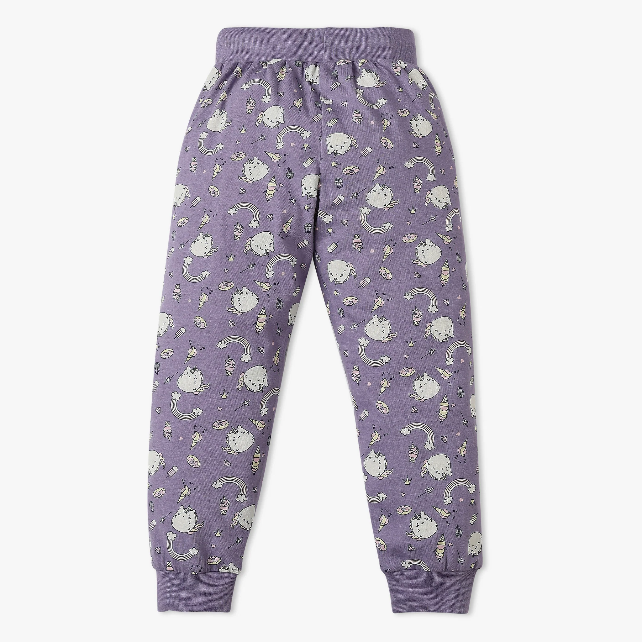 Girls All Over Print T-Shirt With Trackpant Sleepwear Set - Image 6