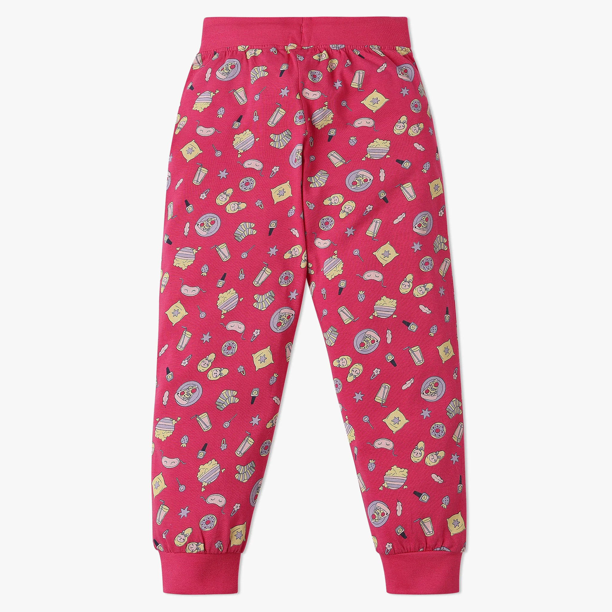 Girls All Over Print T-Shirt With Trackpant Sleepwear Set - Image 6