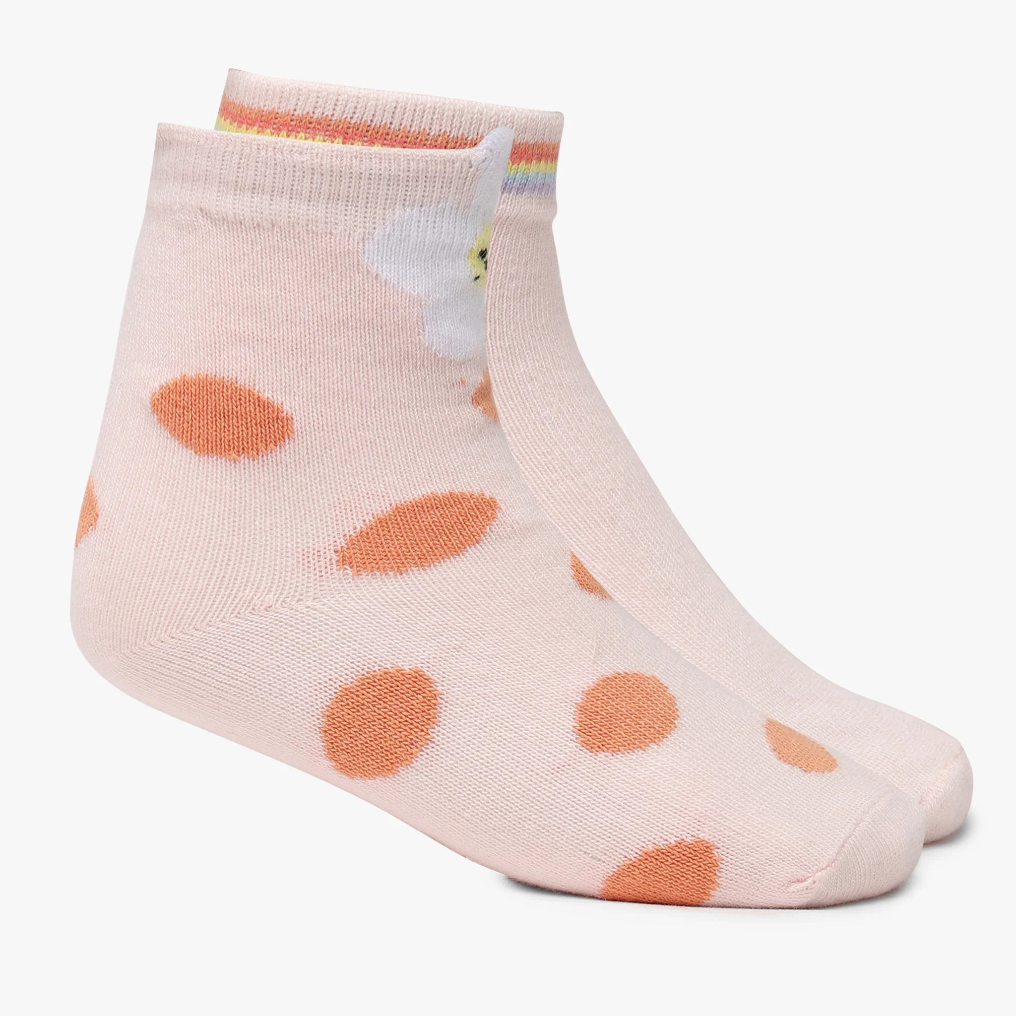 Girls Ankle Length Printed Socks (Pack of 2)