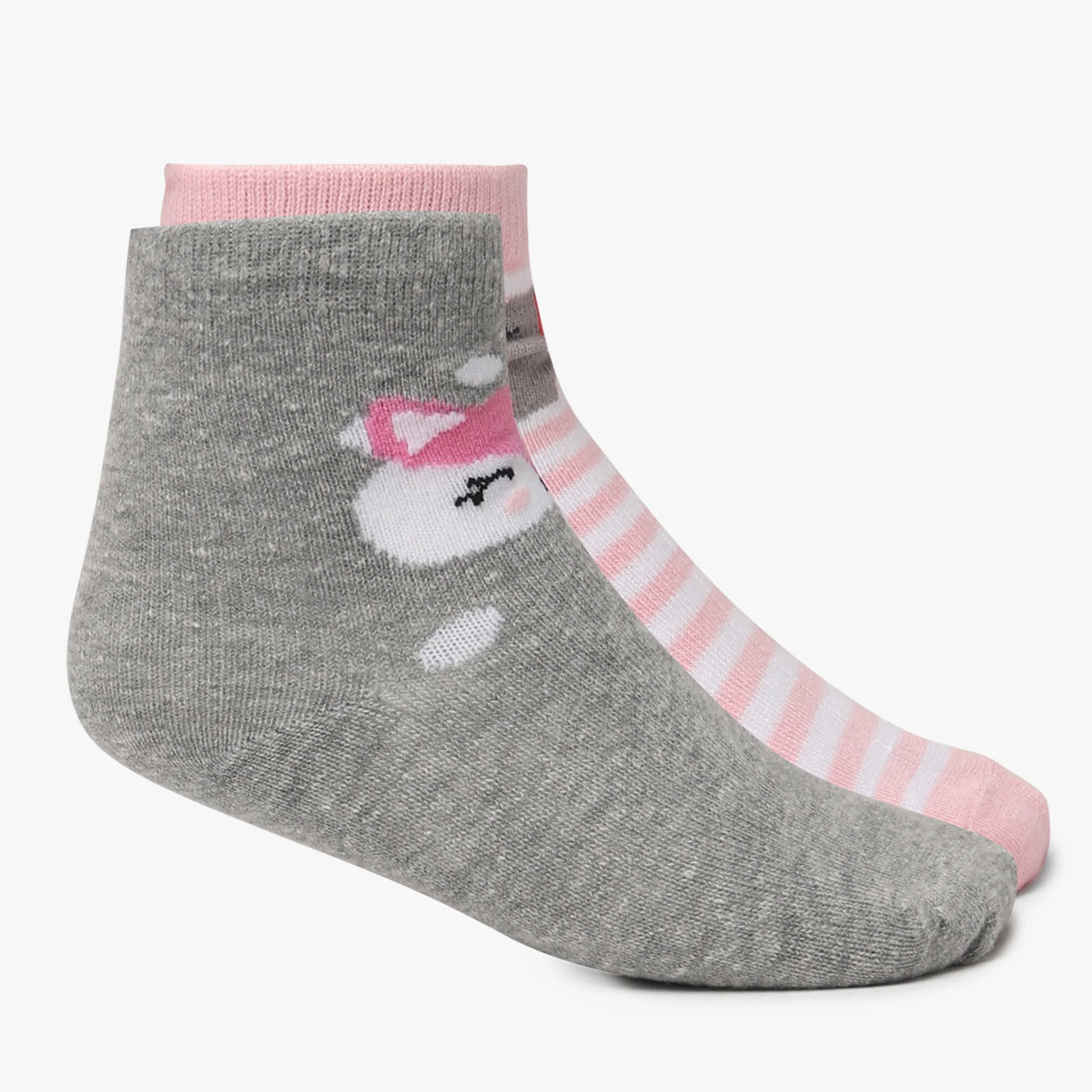 Girls Ankle Length Printed Socks (Pack of 2)