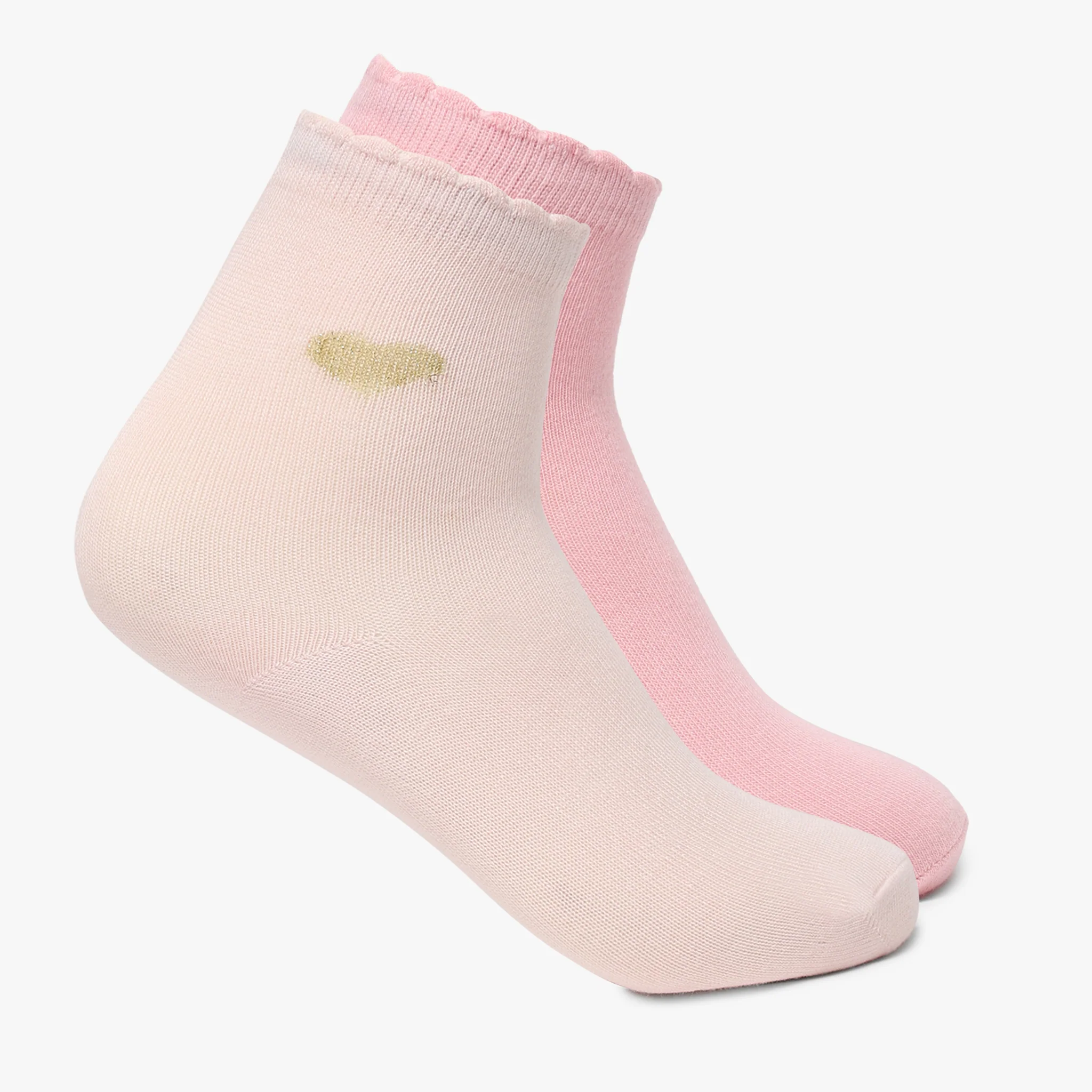 Girls Ankle Length Printed Socks (Pack of 2)