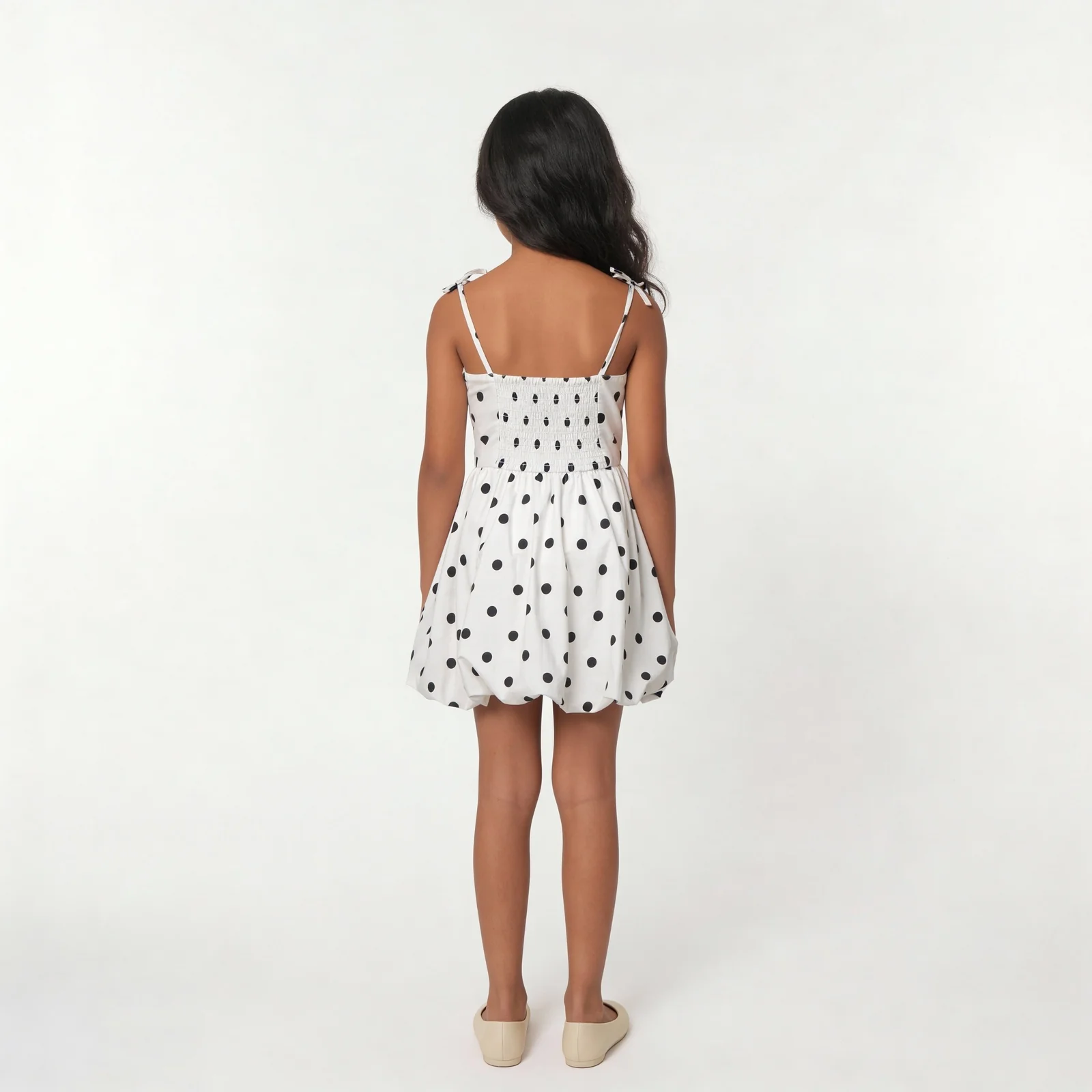 Girls Baloon Skirt Polka Dress - Image 3