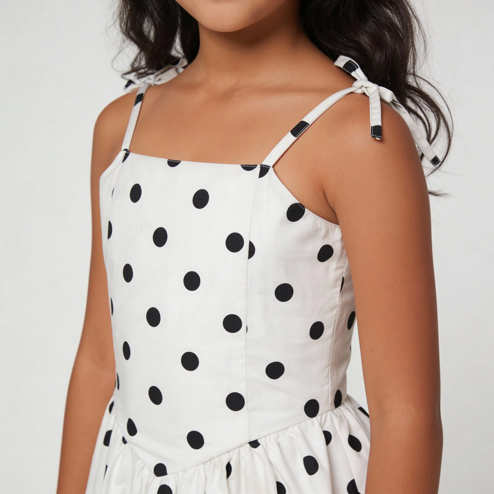 Girls Baloon Skirt Polka Dress - Image 4