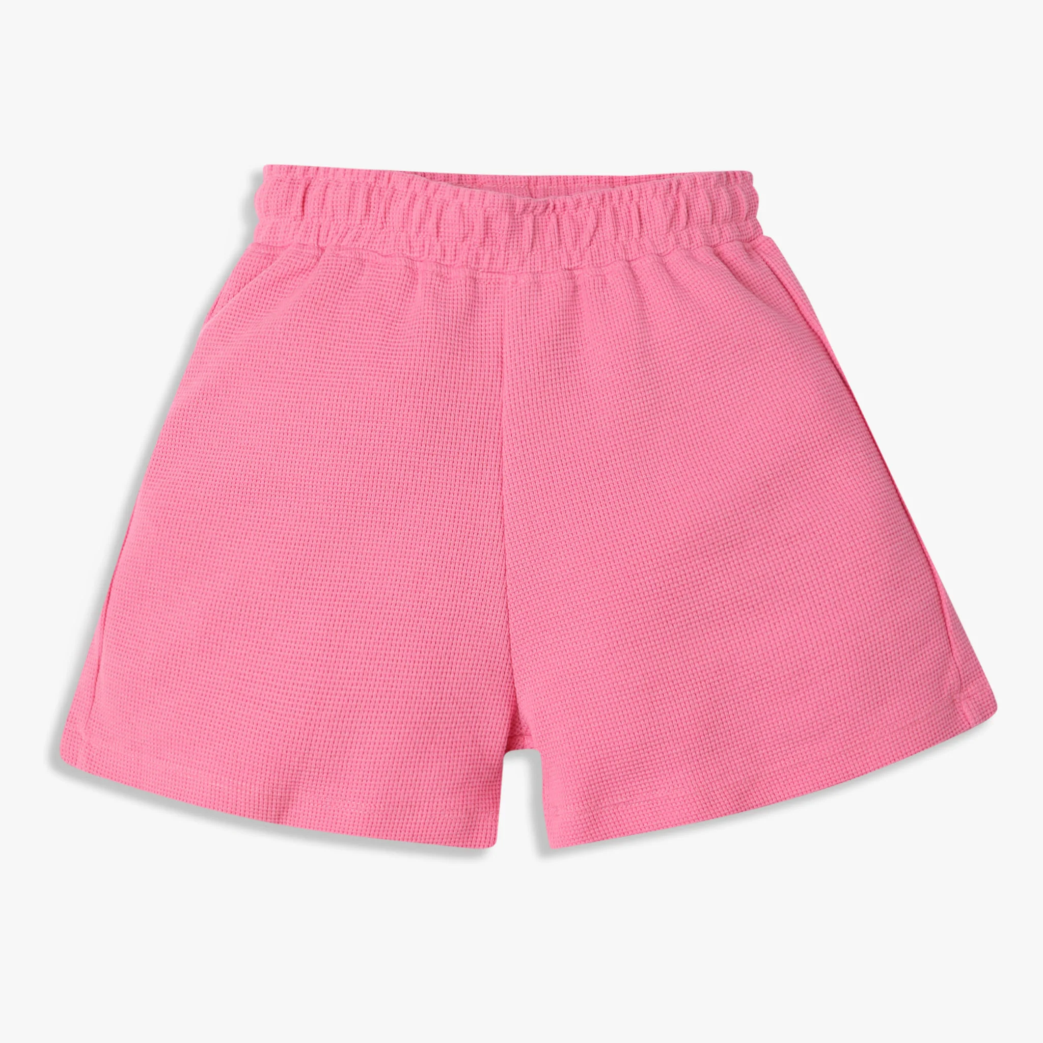 Girls Boxy Fit Solid Mid Rise Shorts