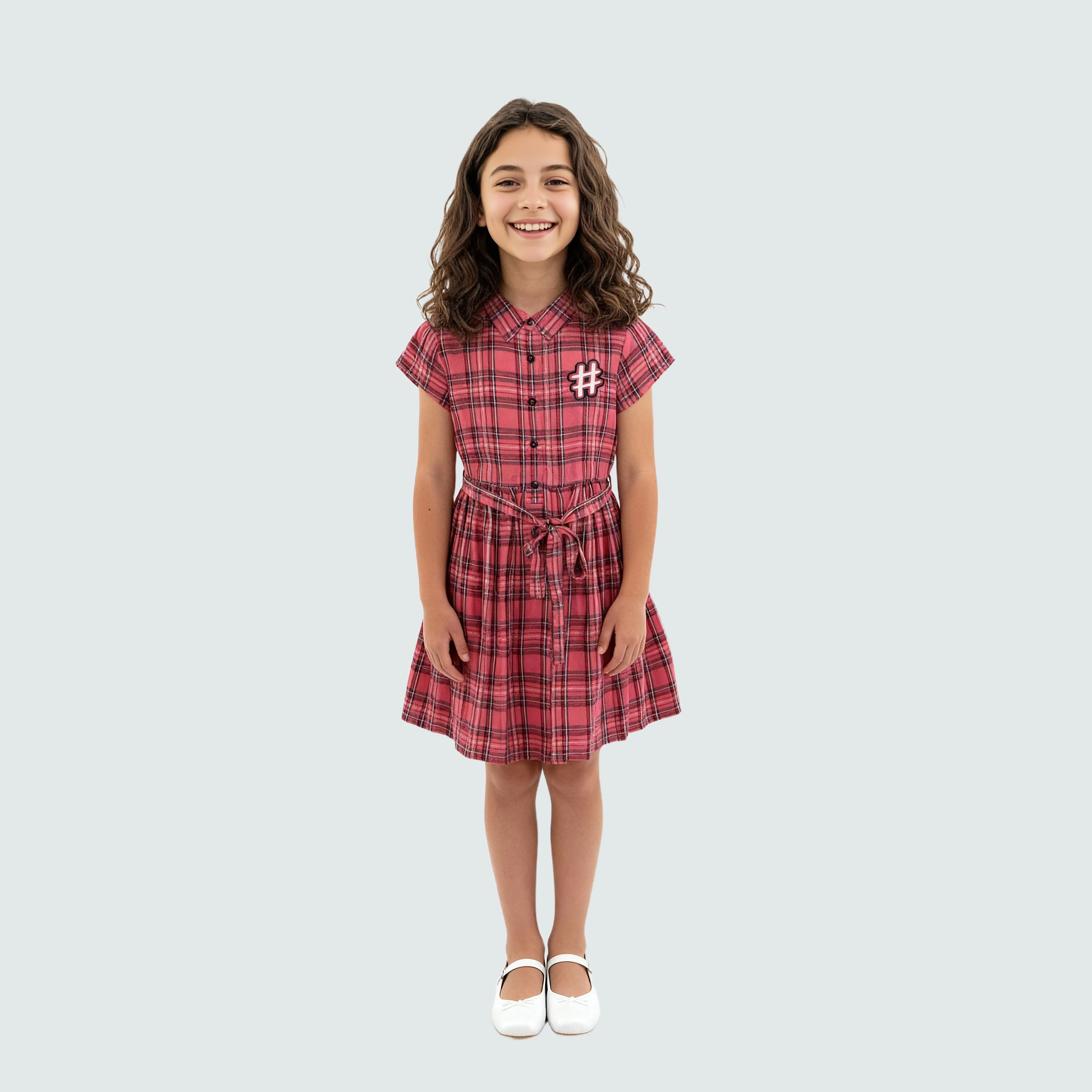 Girls Checkered Frock - Image 2