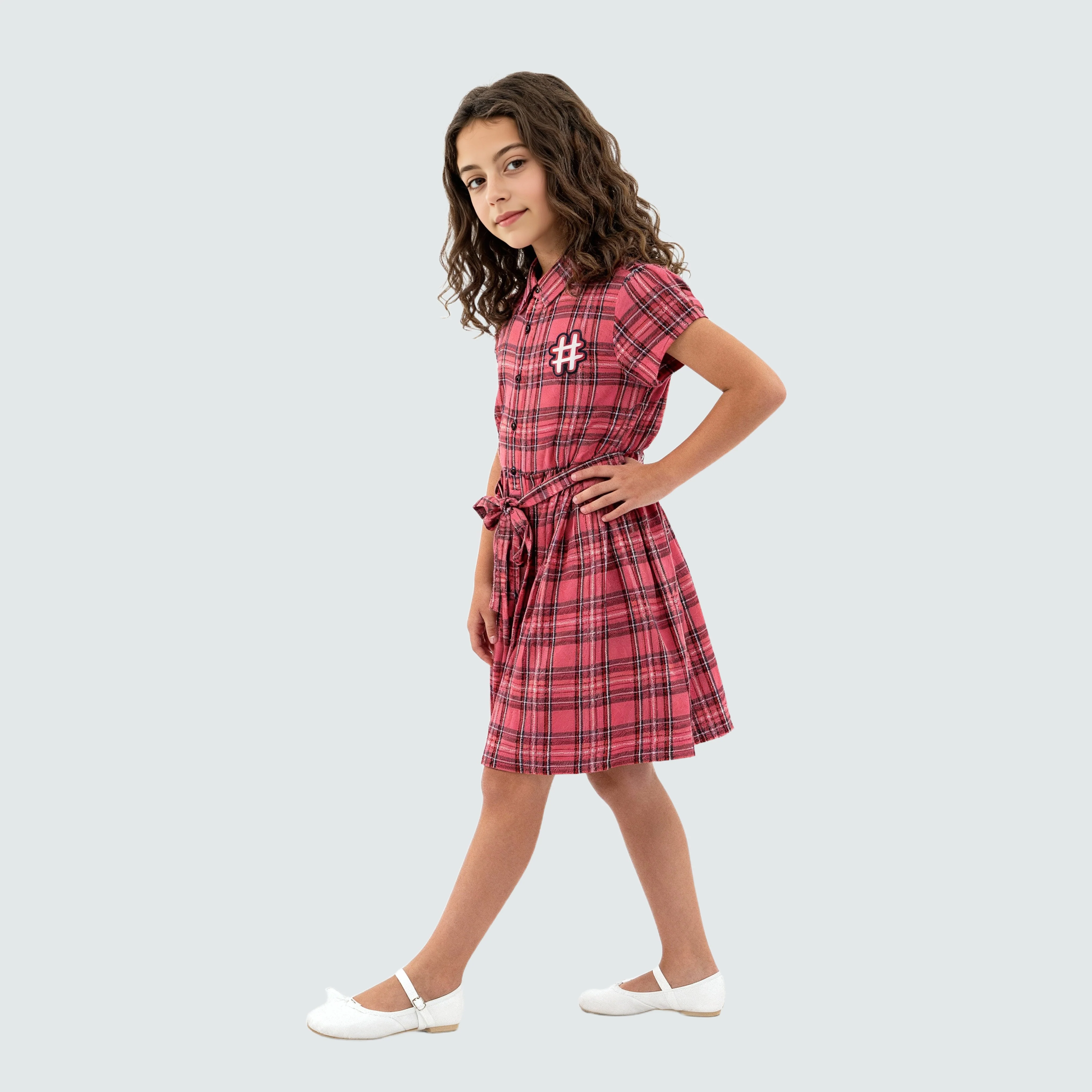 Girls Checkered Frock - Image 5