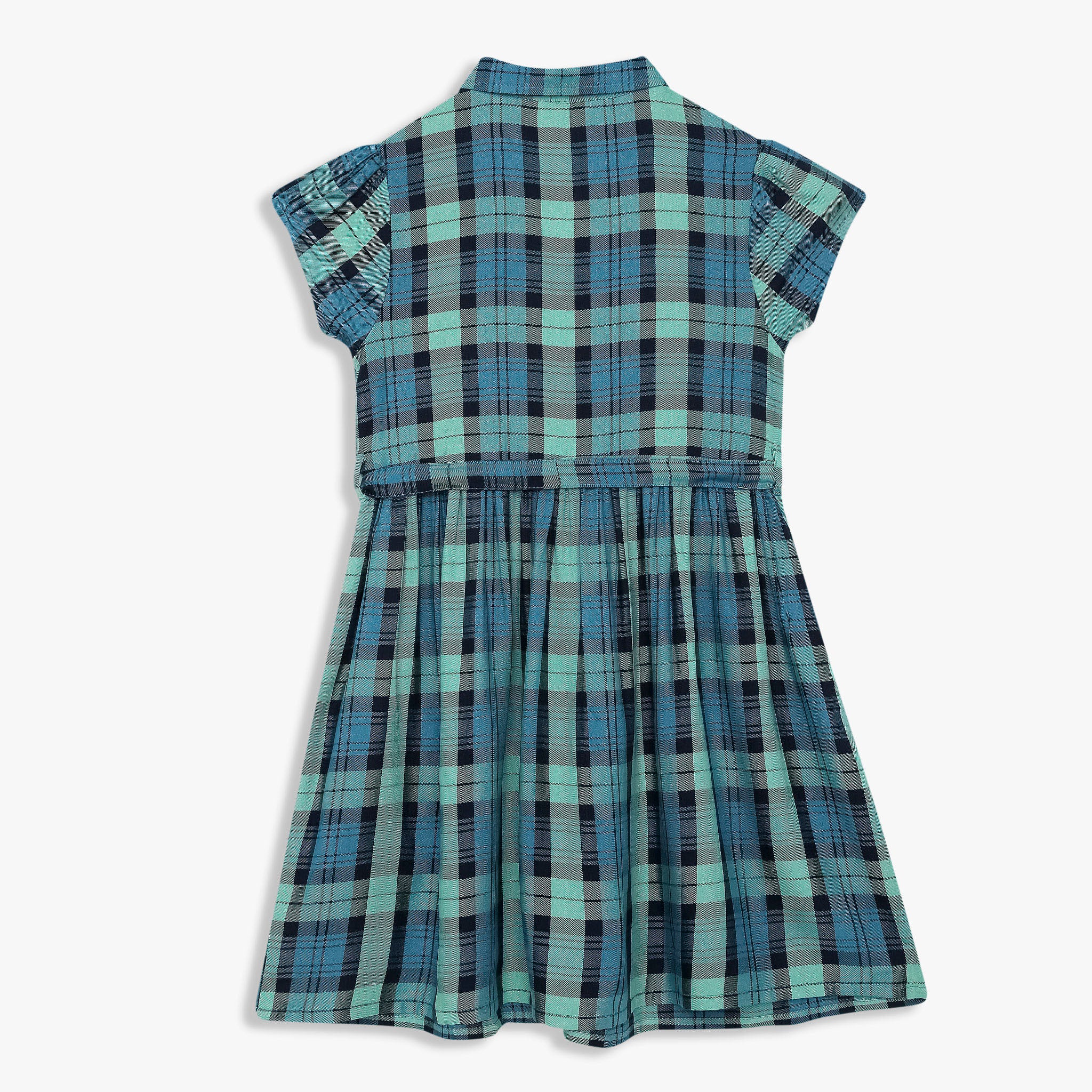 Girls Checkered Knee Length Dress - Image 2