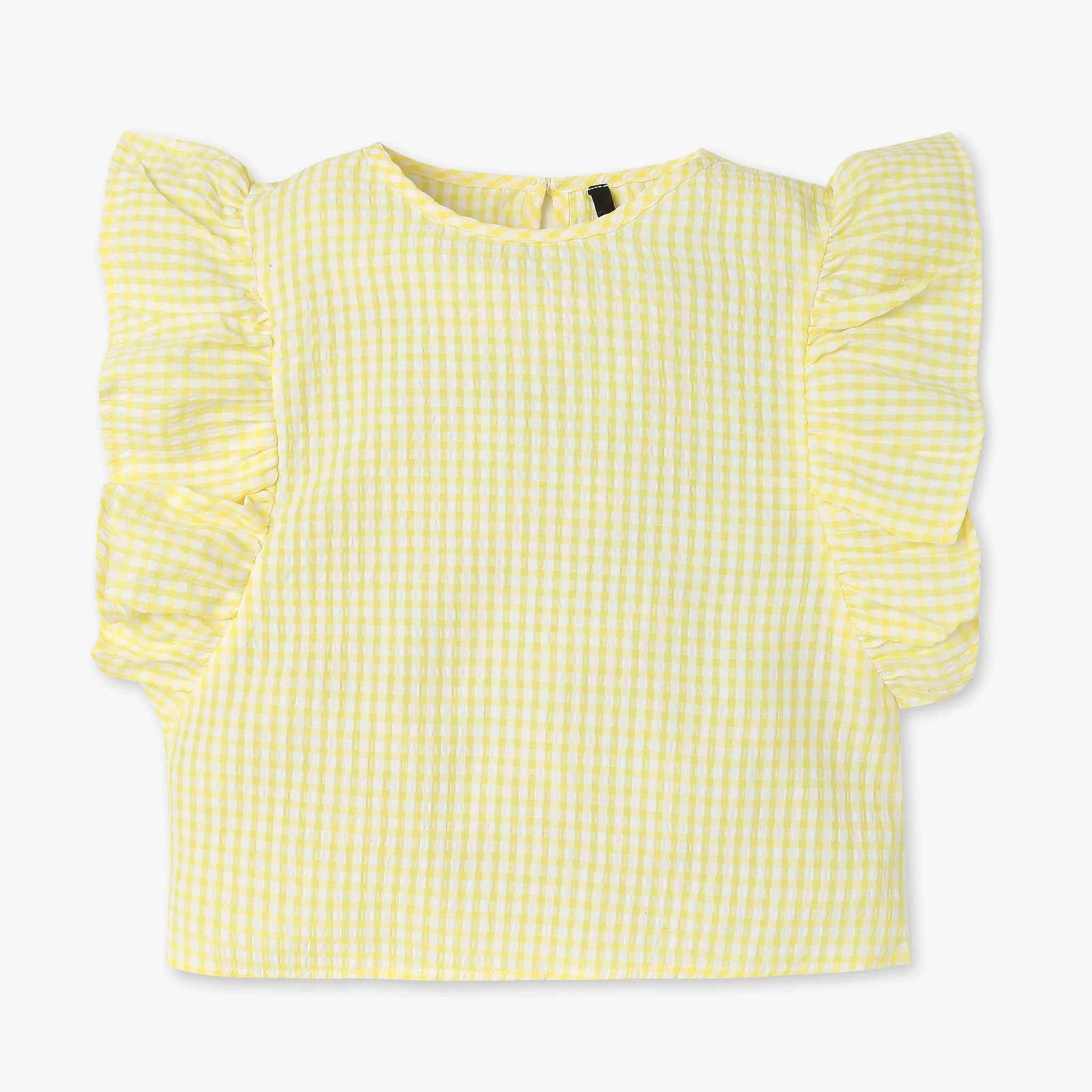 Girls Checkered Crop Top