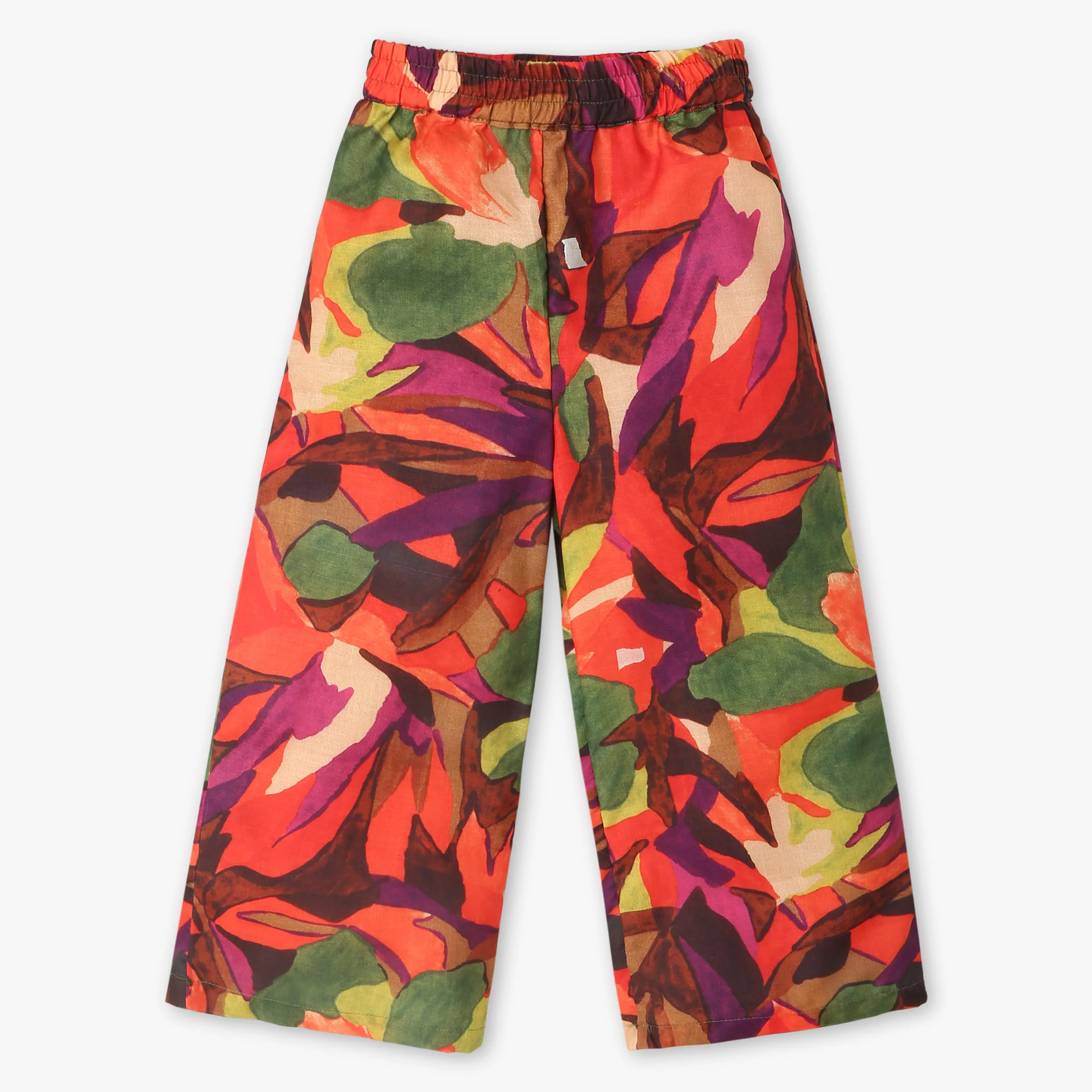 Girls Full Length Comfort Fit All Over Print Palazzos