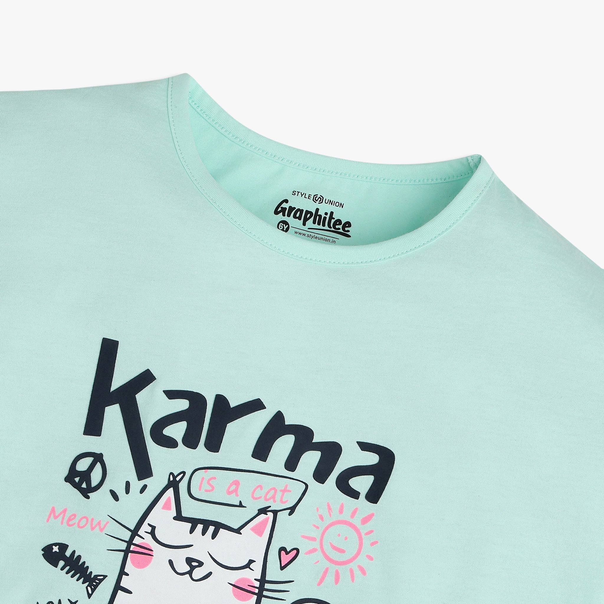 Girls Cotton Crew Neck Graphitee - Image 3