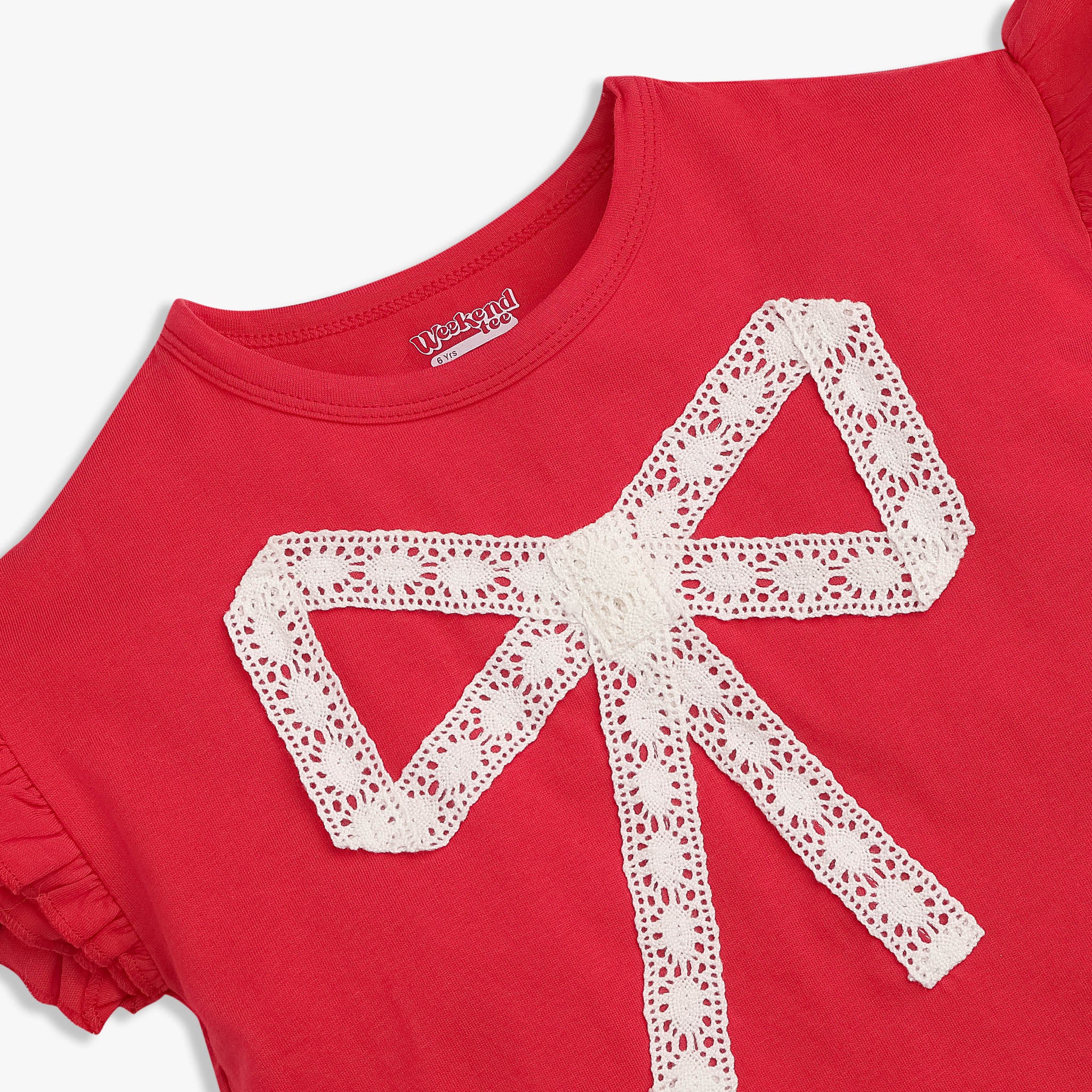 Girls Cotton Embellished Weekend T-Shirt - Image 3