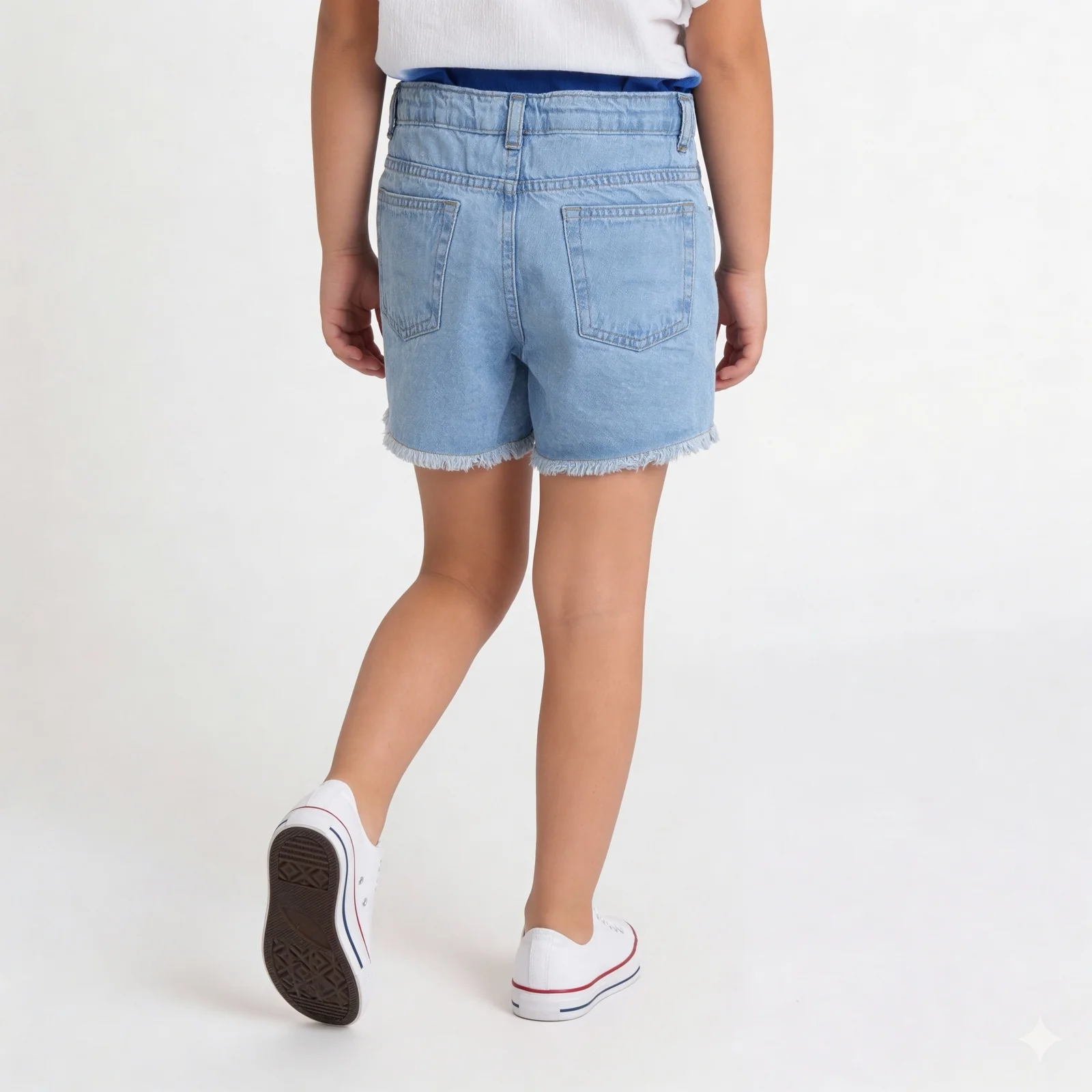 Girls Cotton Embroidered Shorts - Image 3