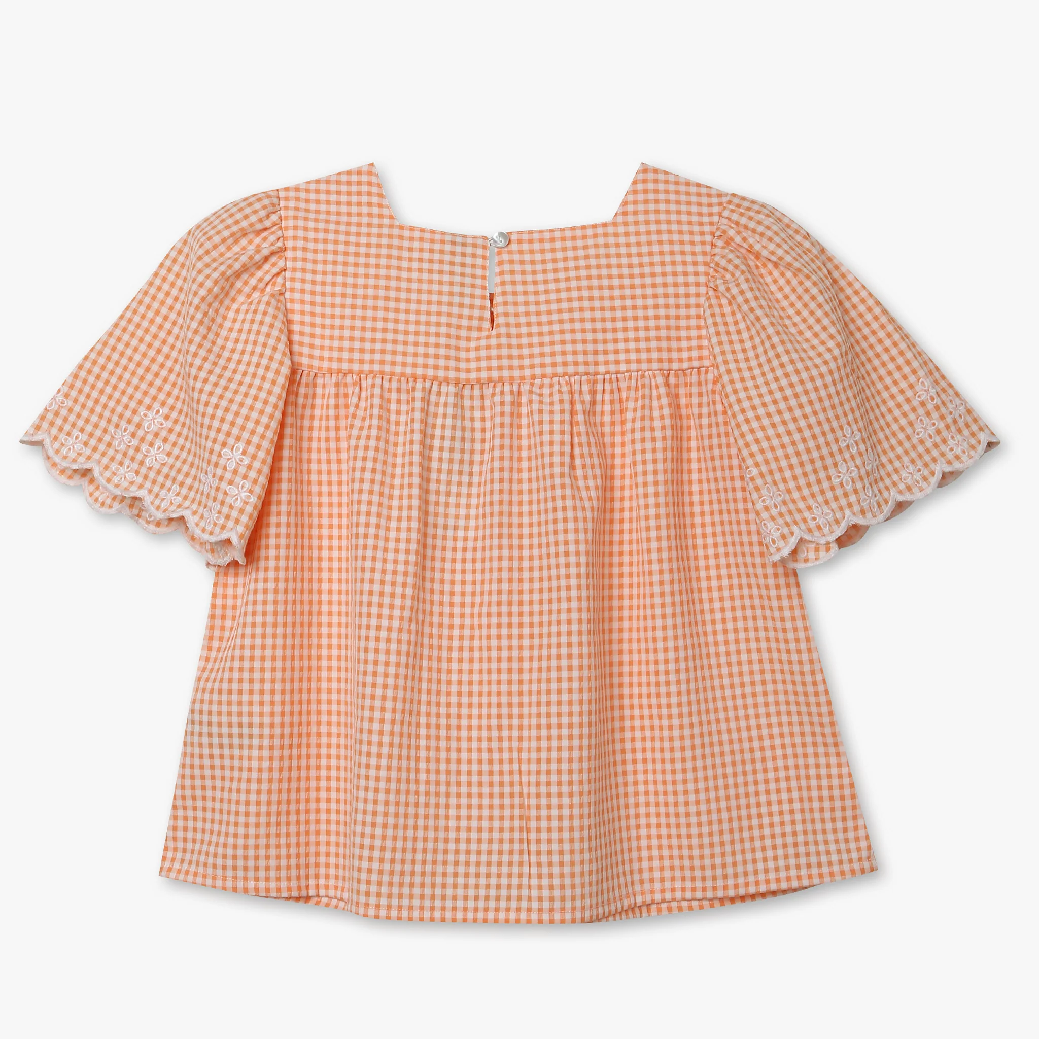 Girls Cotton Checkered Top - Image 2
