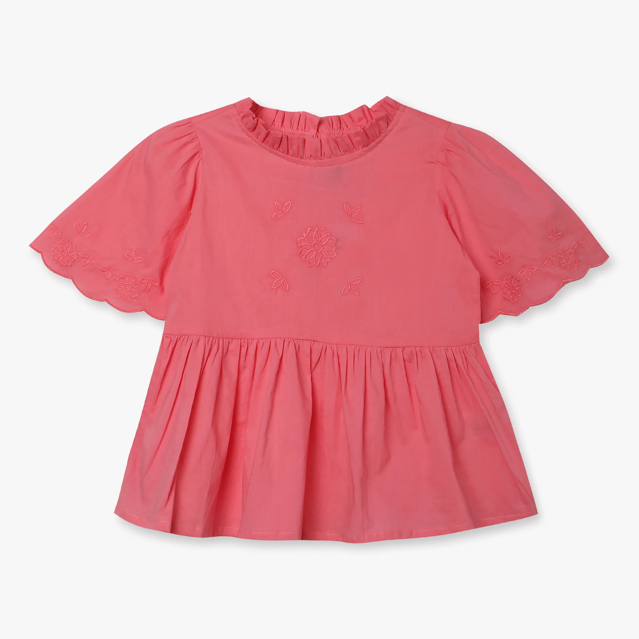 Girls Cotton Embroidered Top