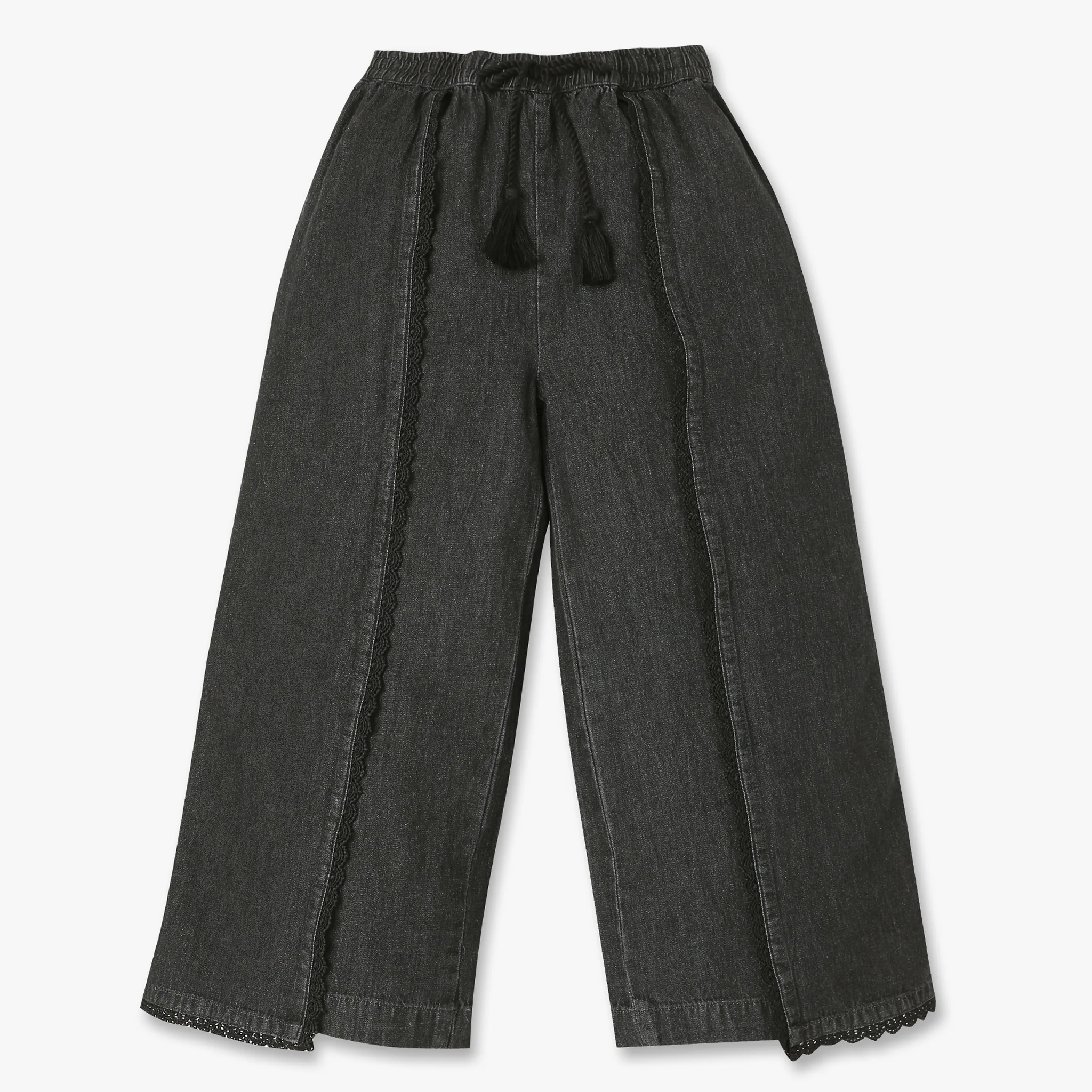 Girls Pallazo With Lace And Tassel Detailing