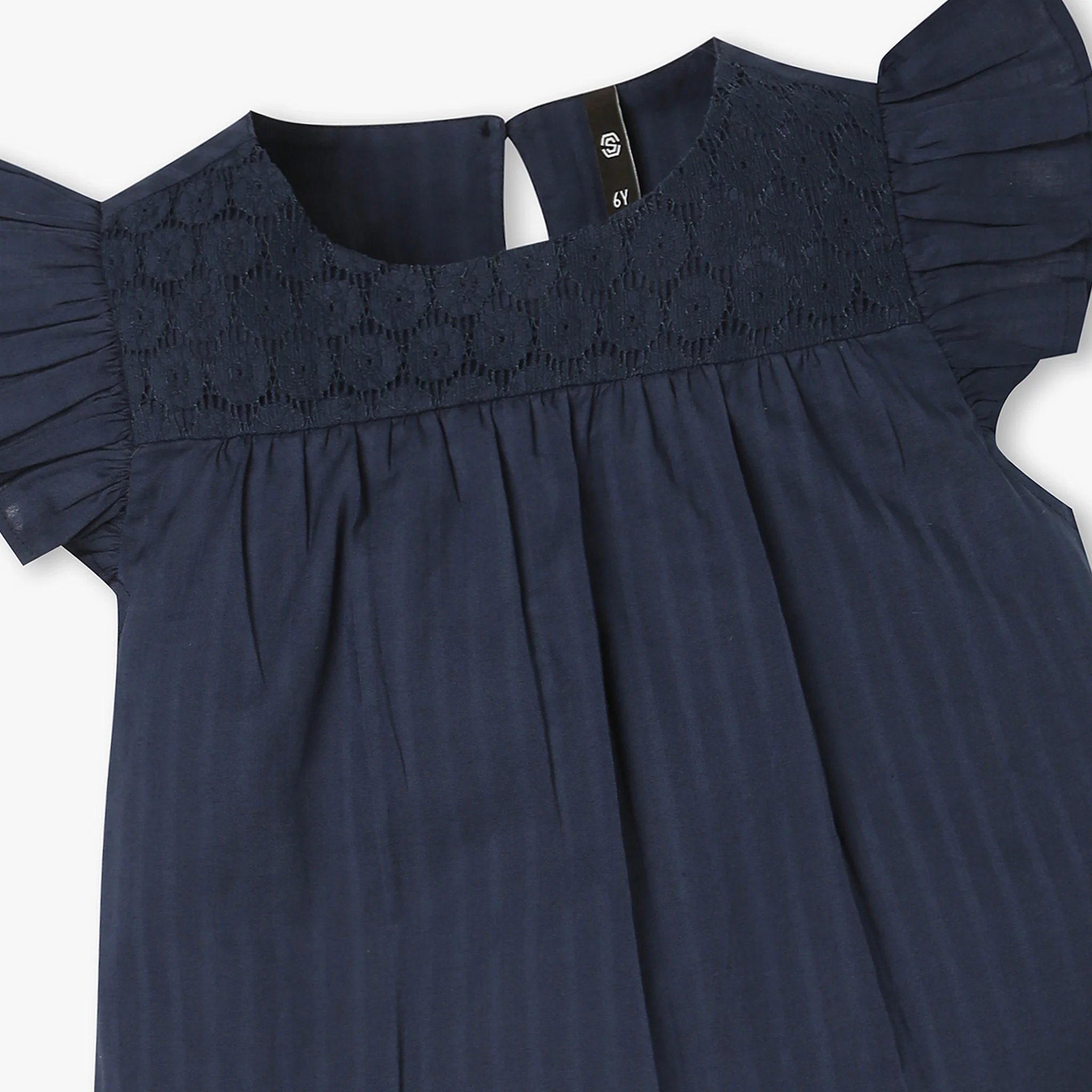 Girls Cotton Ruffle Sleeve Top - Image 6