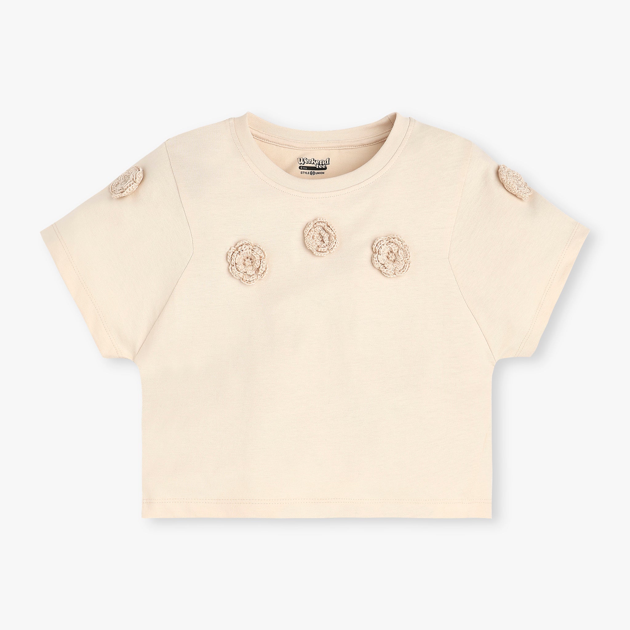Girls Cotton Boxy Fit T-Shirt