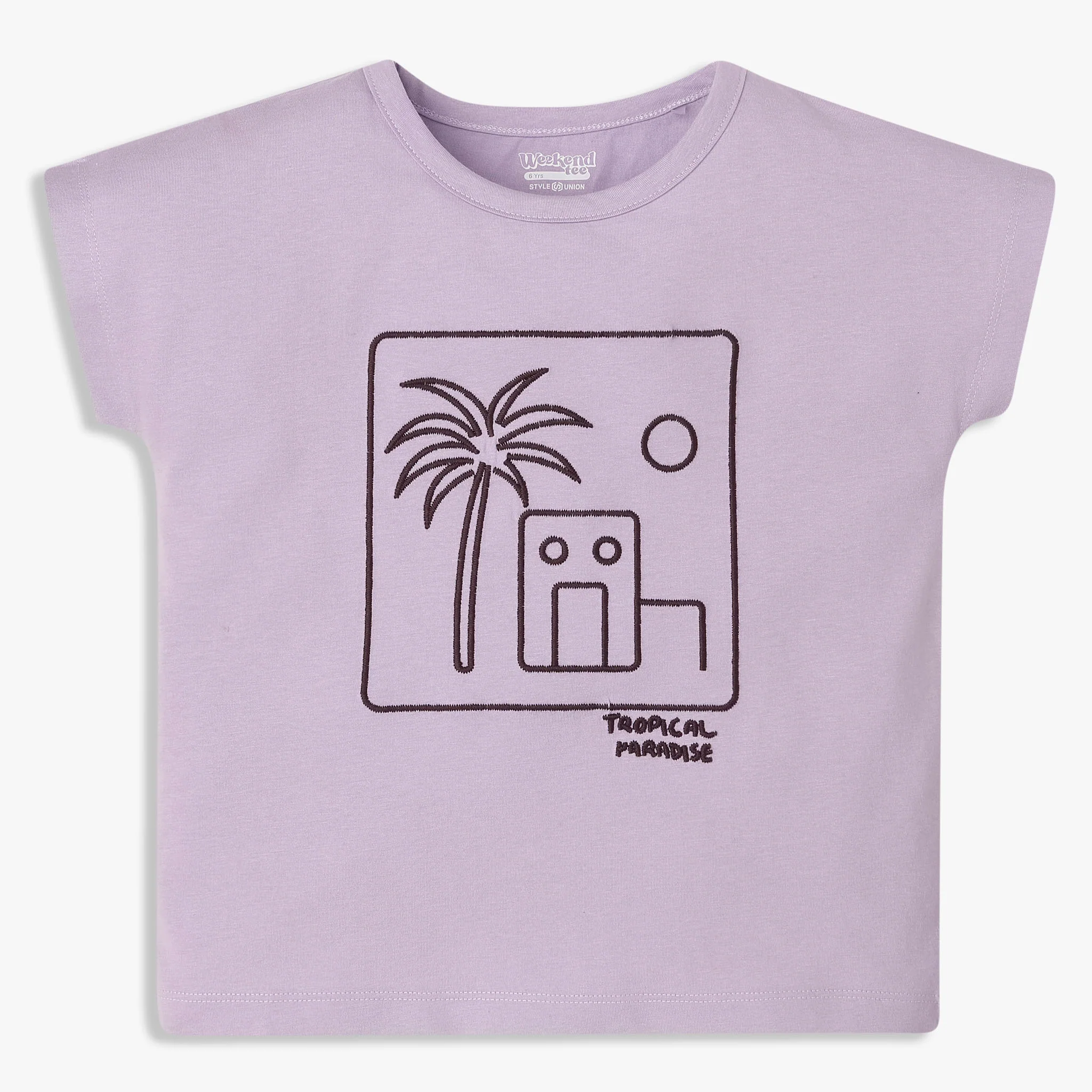 Girls Cotton Graphic Weekend T-Shirt