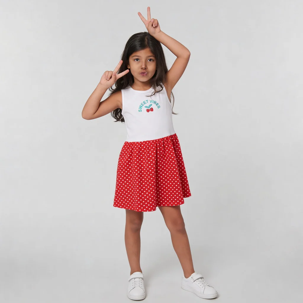 Girls Cotton Printed Weekend Dress