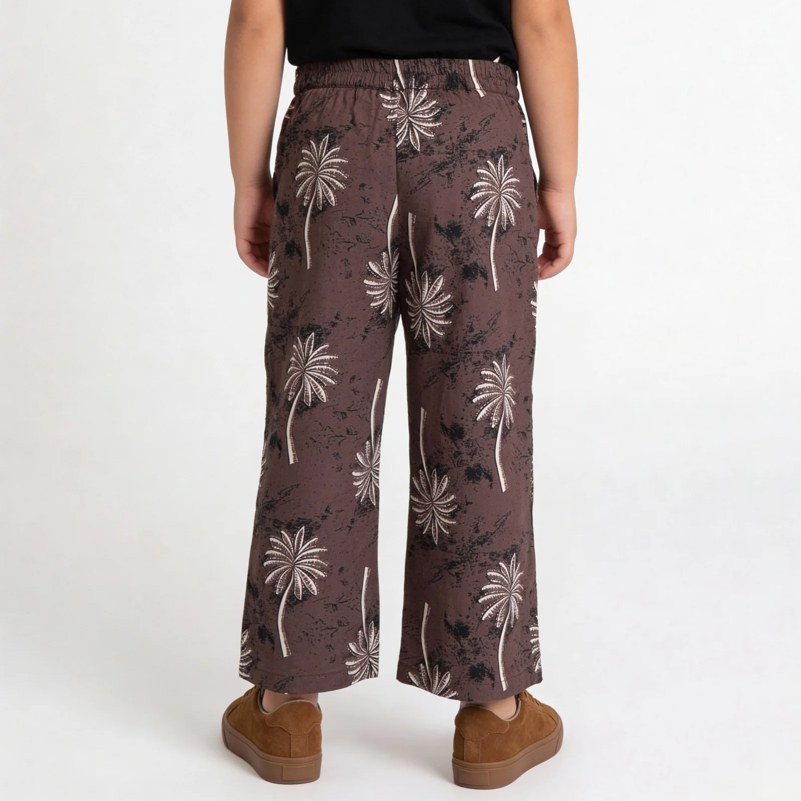 Girls Cotton Printed Wide Leg Boho Pants - Image 3