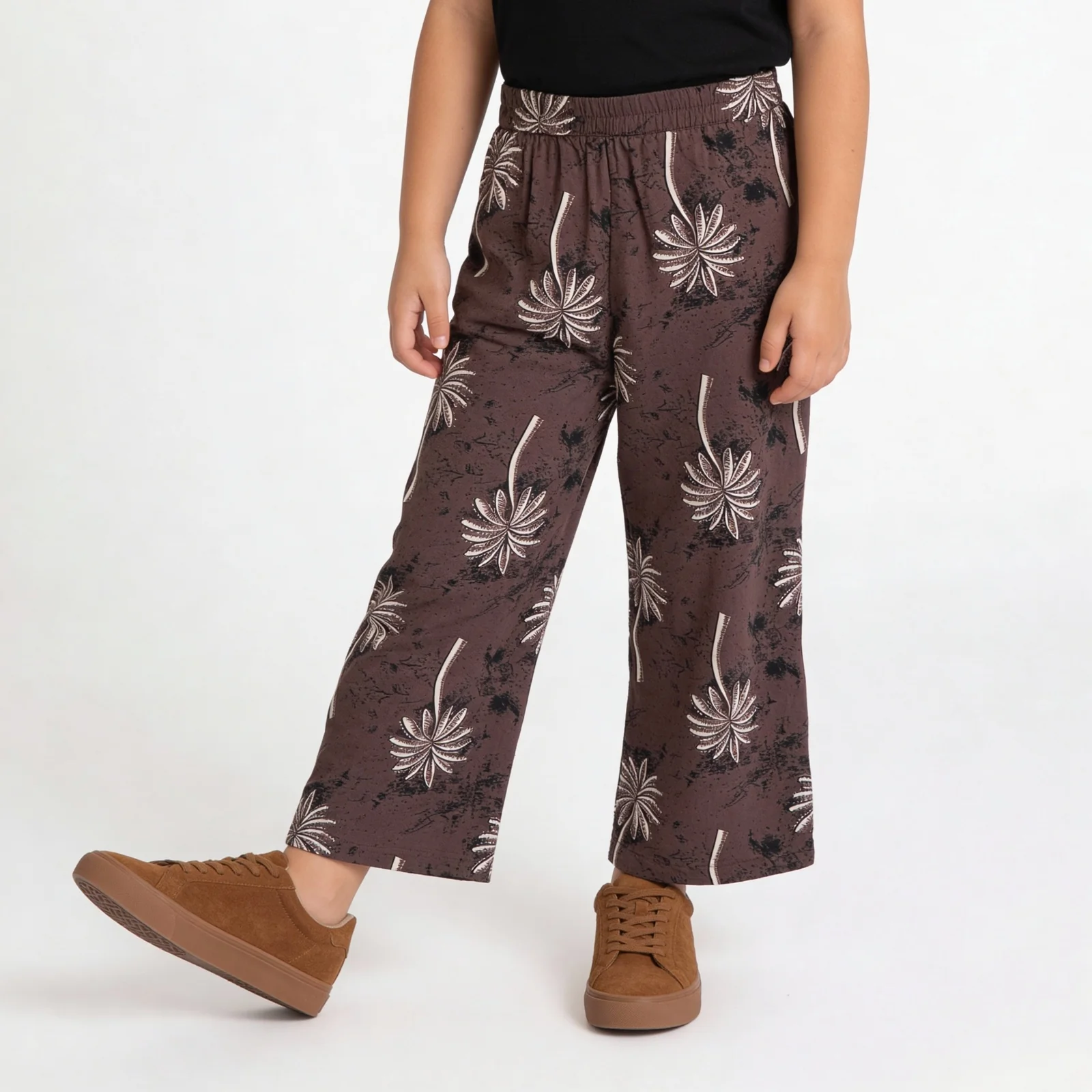Girls Cotton Printed Wide Leg Boho Pants - Image 5