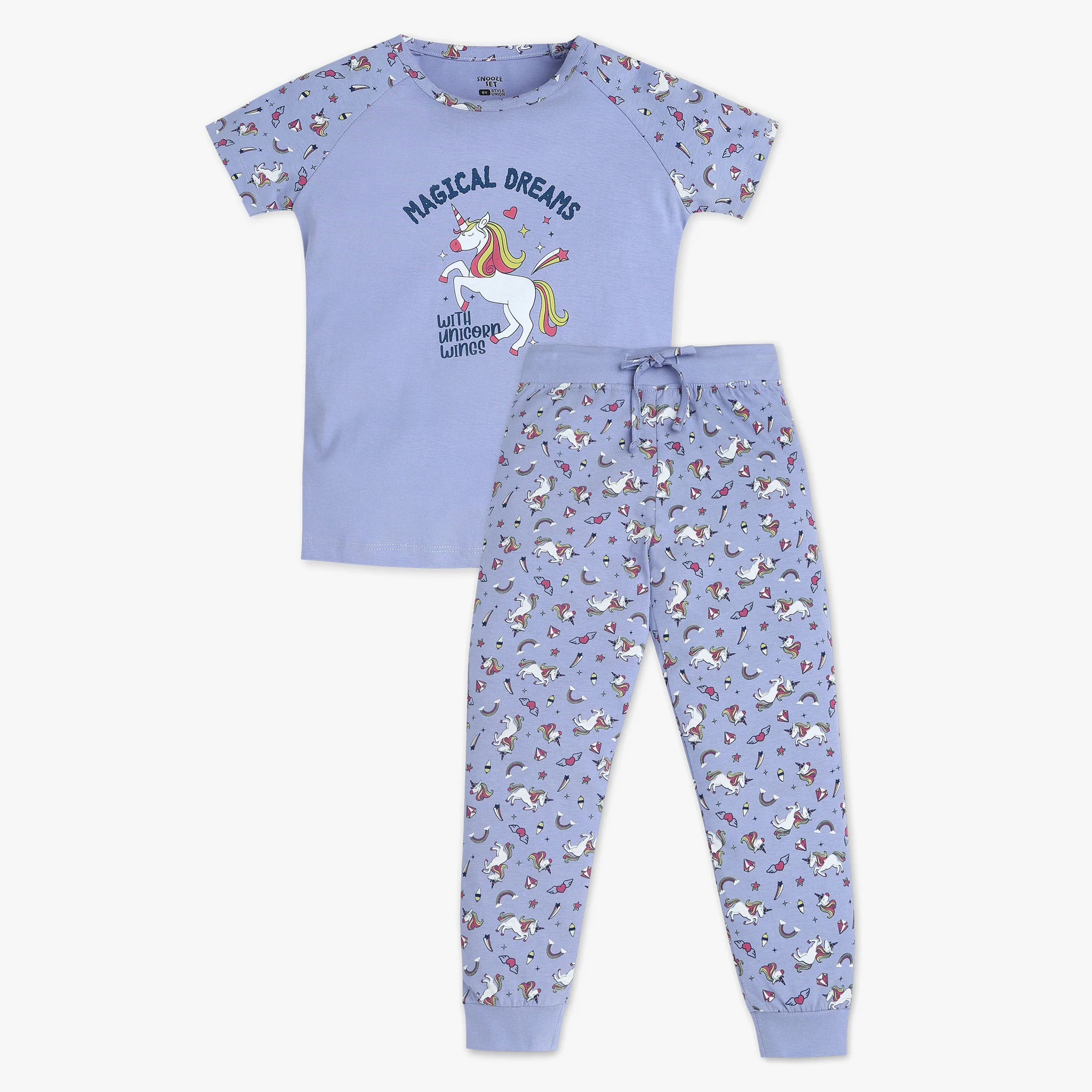 Girls Printed Cotton Sleepwear Set