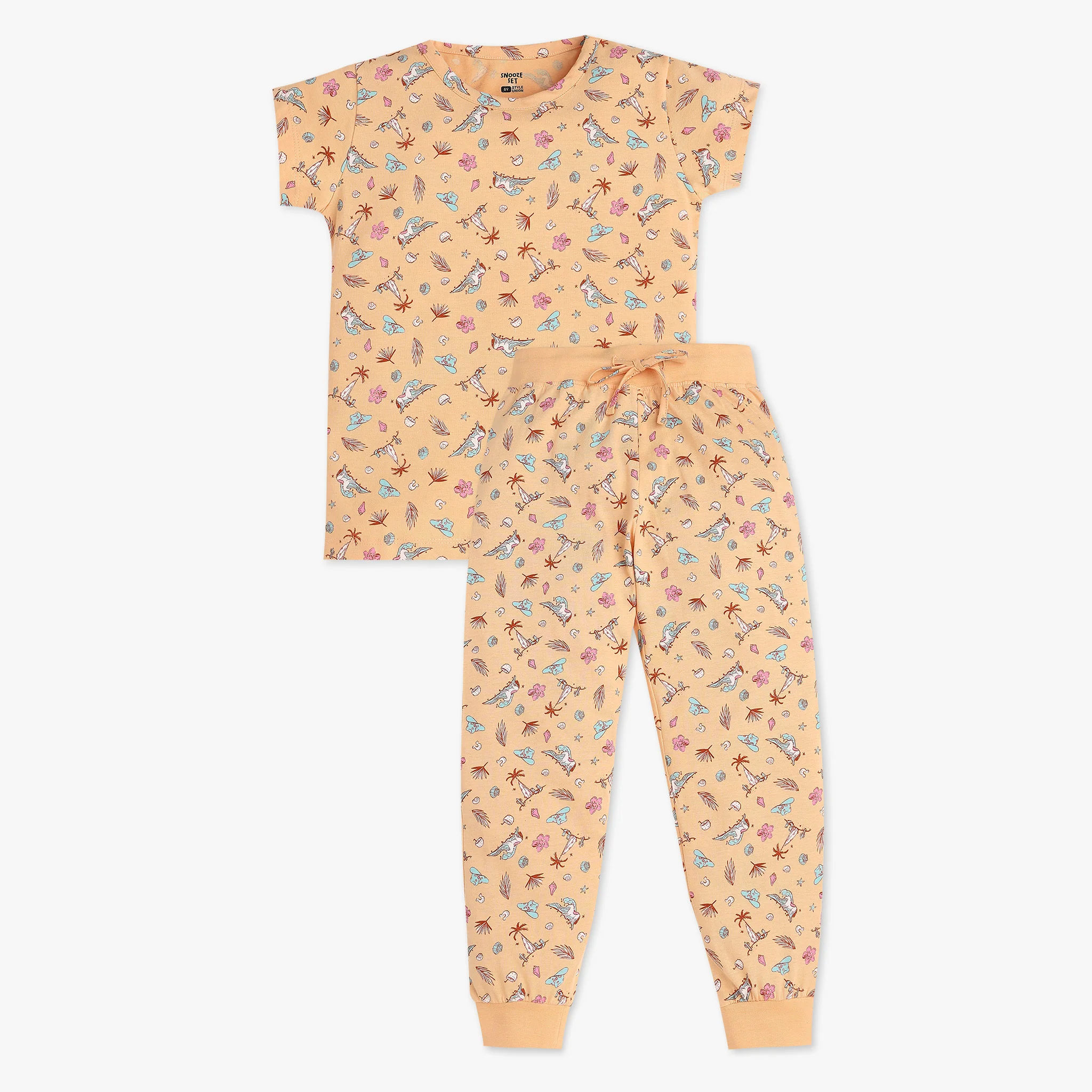 Girls Printed Cotton Sleepwear Set