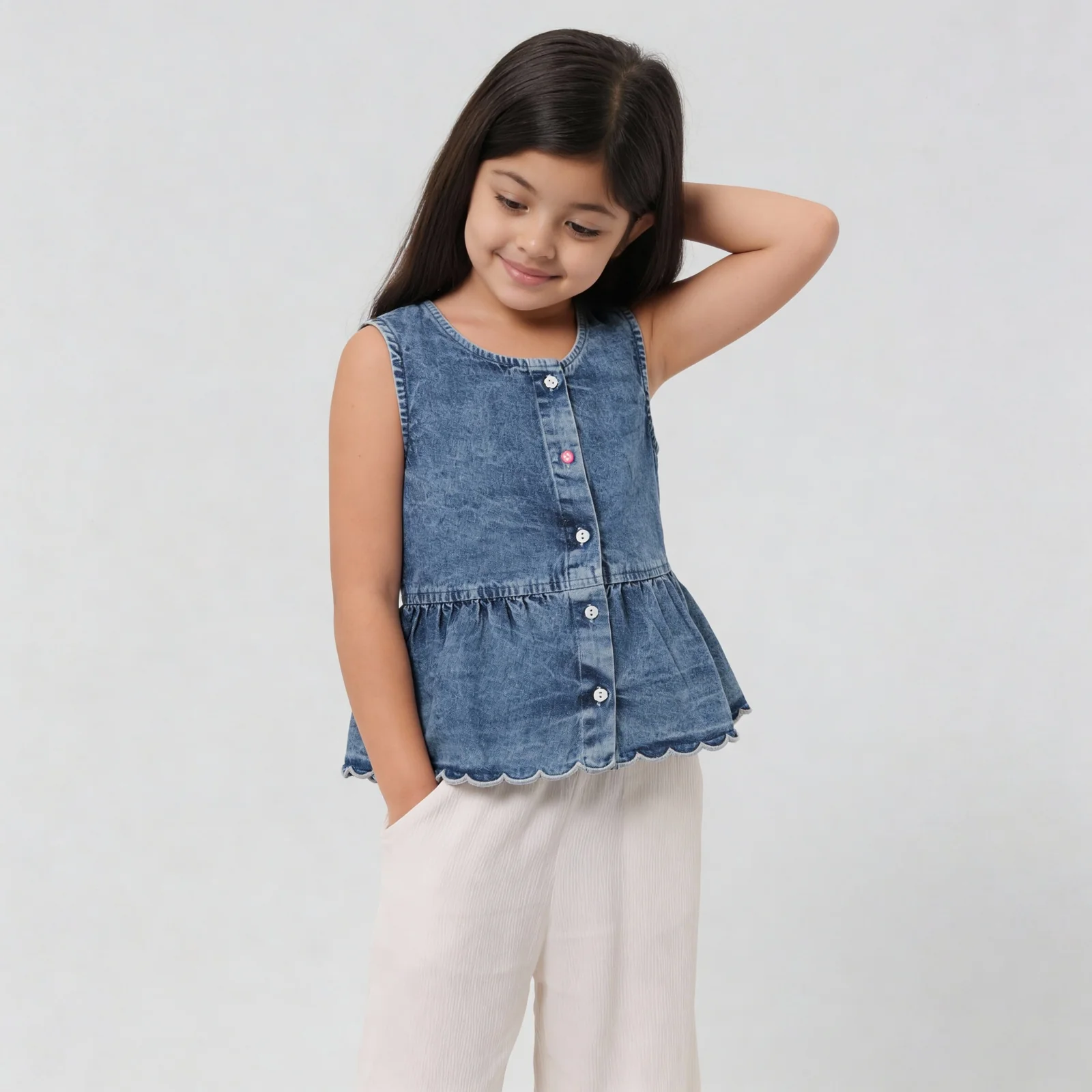 Girls Cotton Sleeveless Top - Image 2