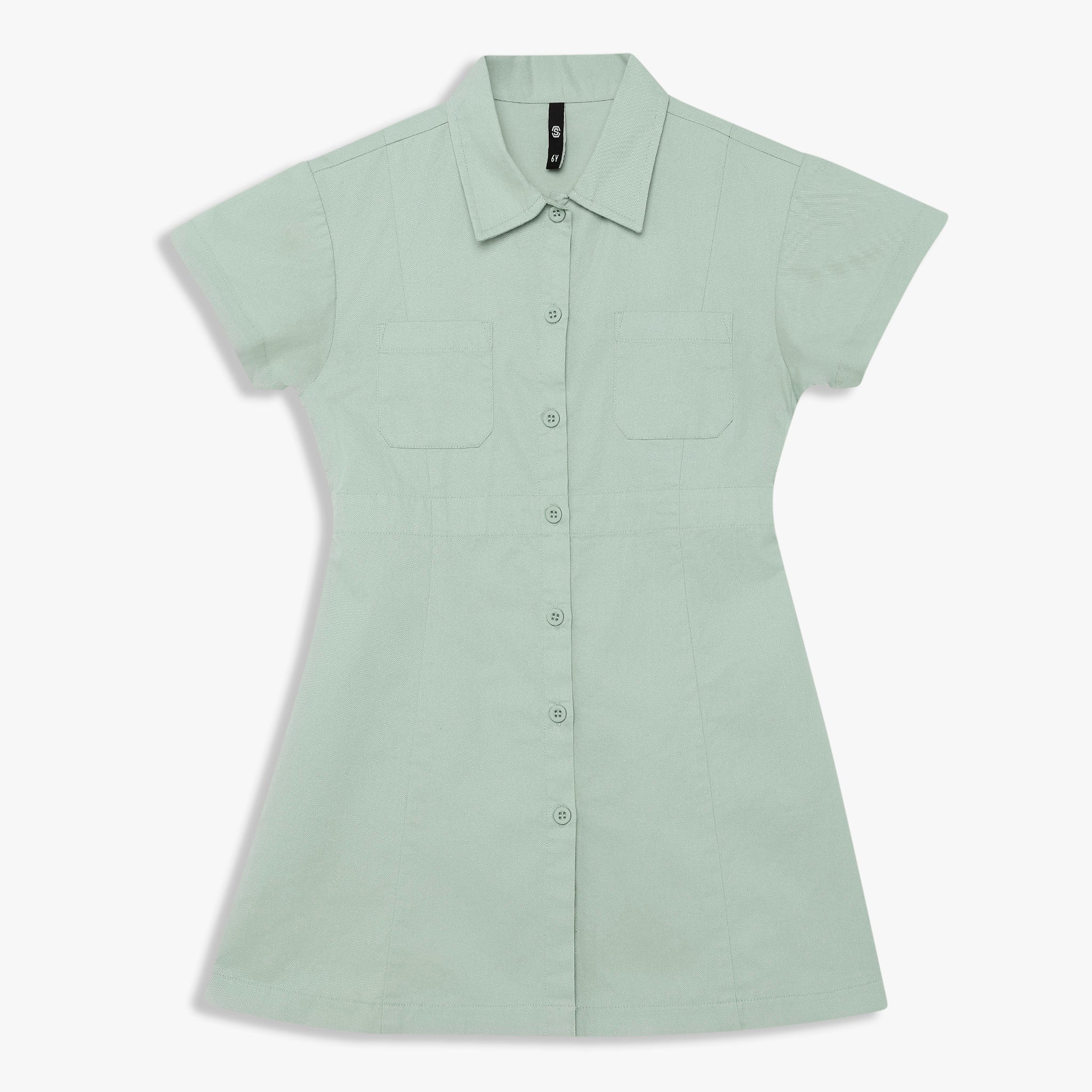 Girls Cotton Solid Dress
