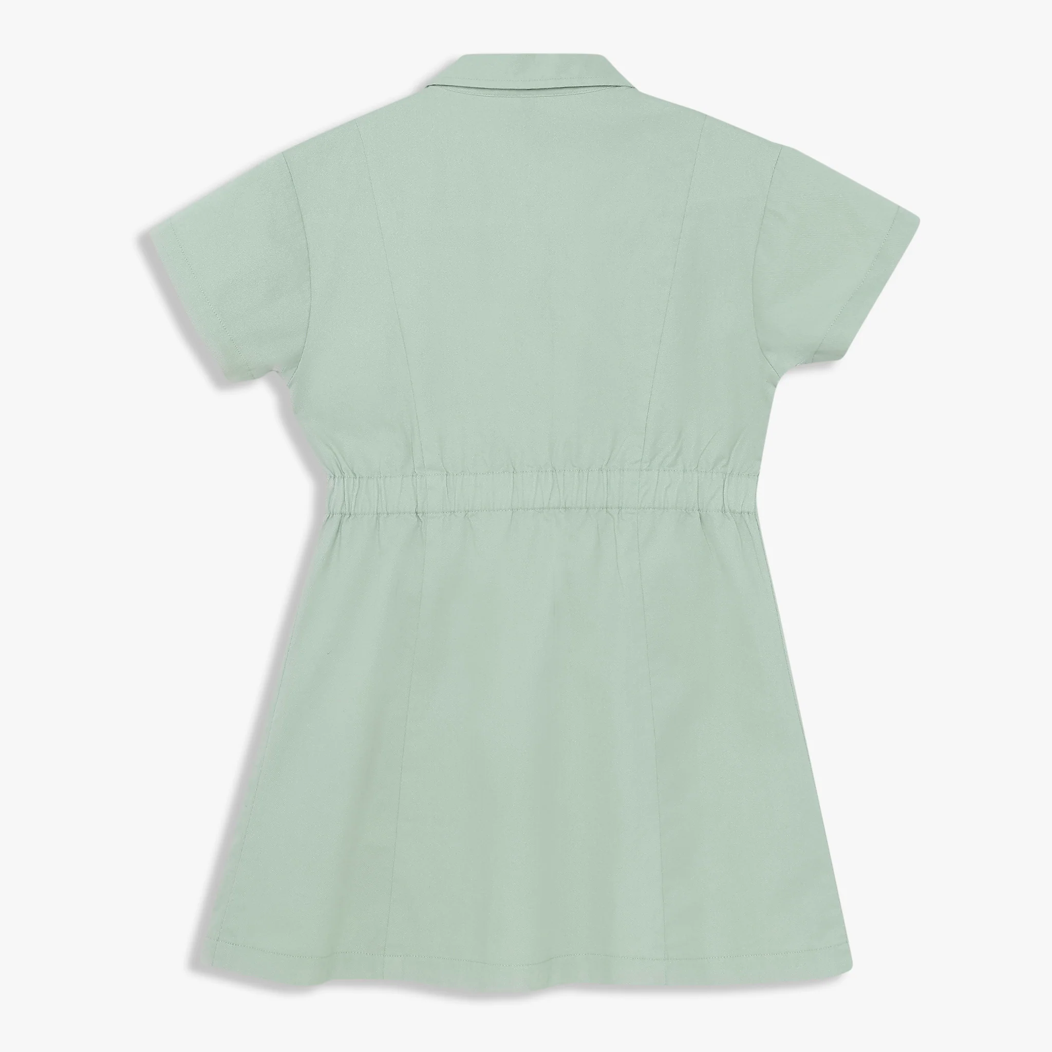 Girls Cotton Solid Dress - Image 2