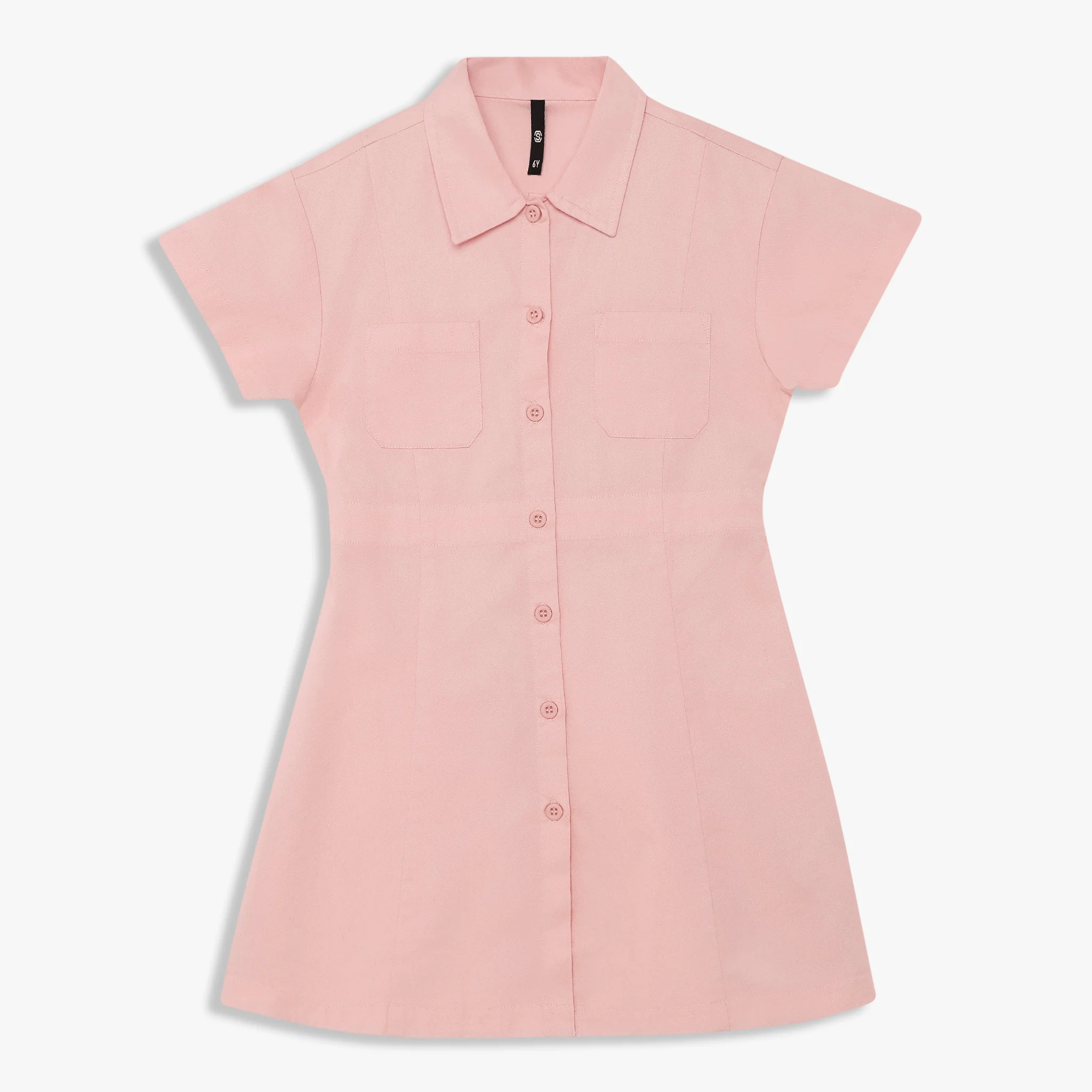 Girls Cotton Solid Dress - Image 4