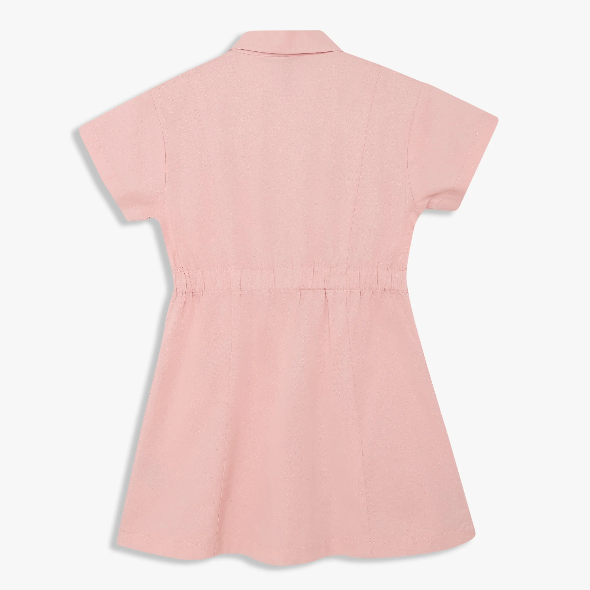 Girls Cotton Solid Dress - Image 5