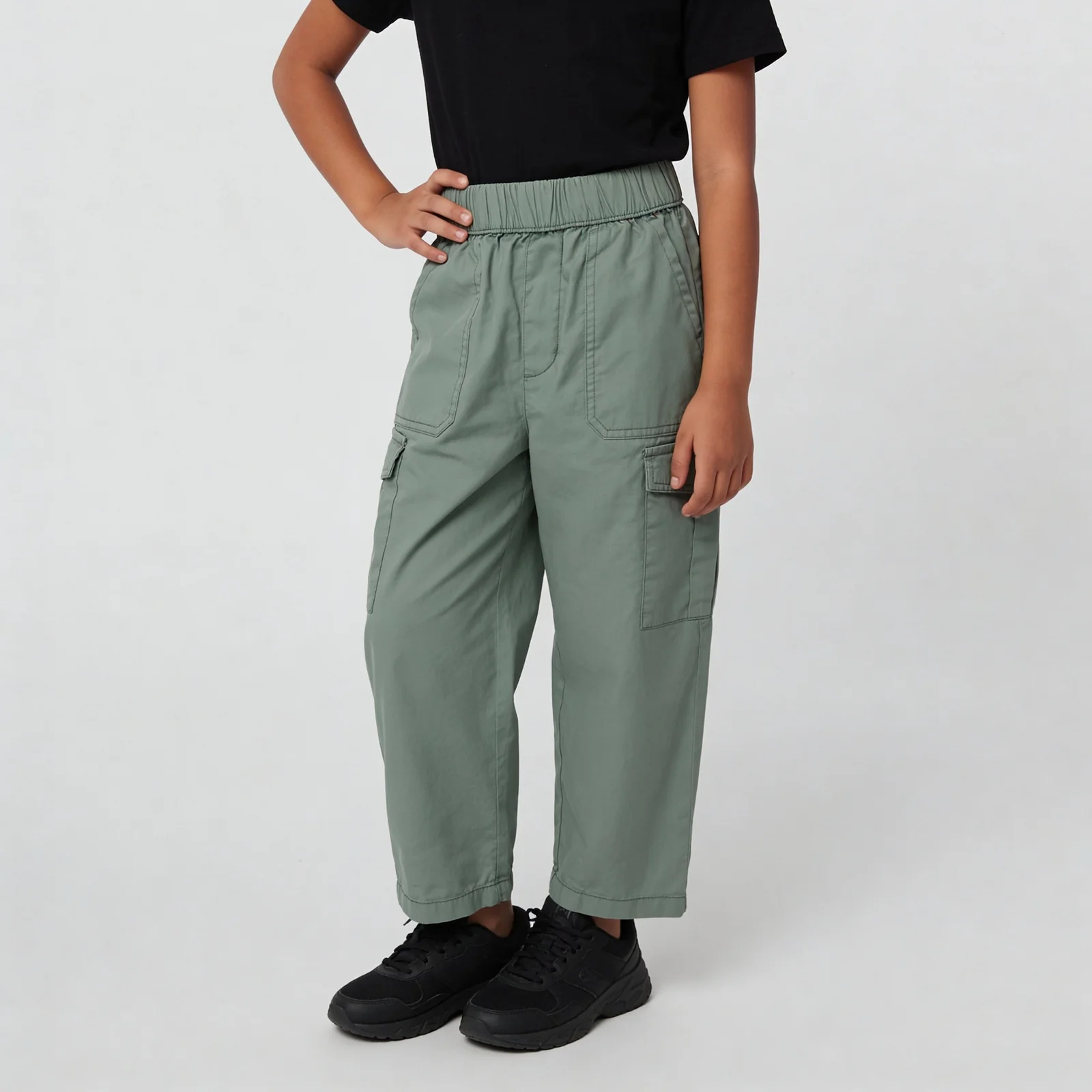 Girls Cotton Solid Joggers - Image 10